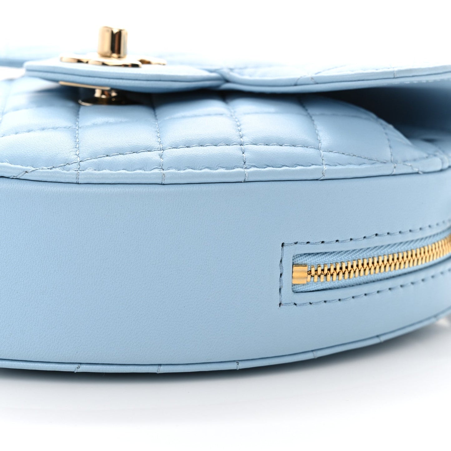 Lambskin Quilted CC In Love Heart Bag Light Blue