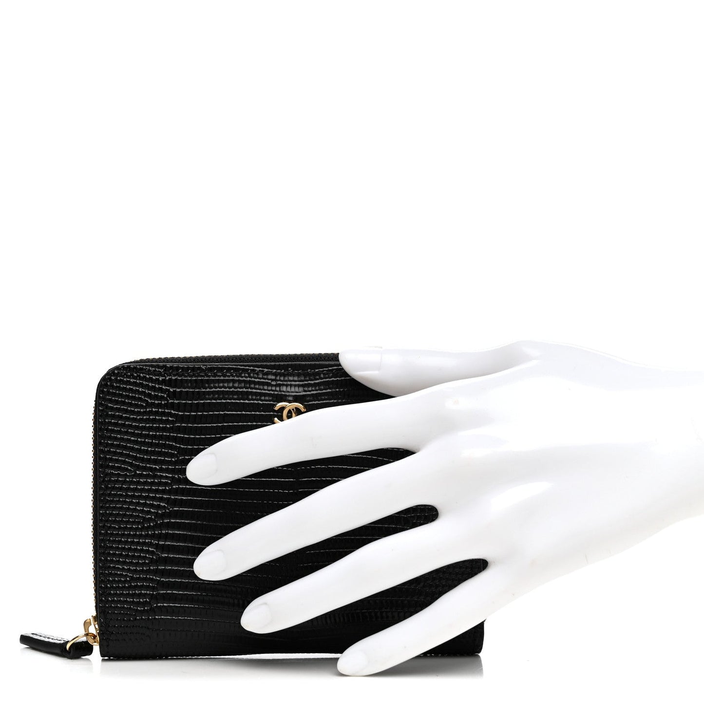 Lizard Embossed Compact Wallet Black