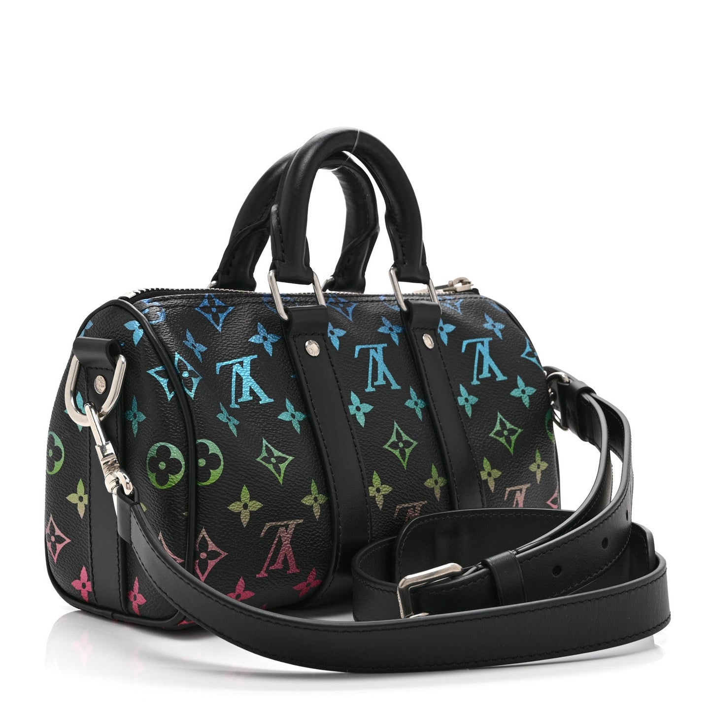 Monogram Iridescent Keepall Bandouliere 25 Black
