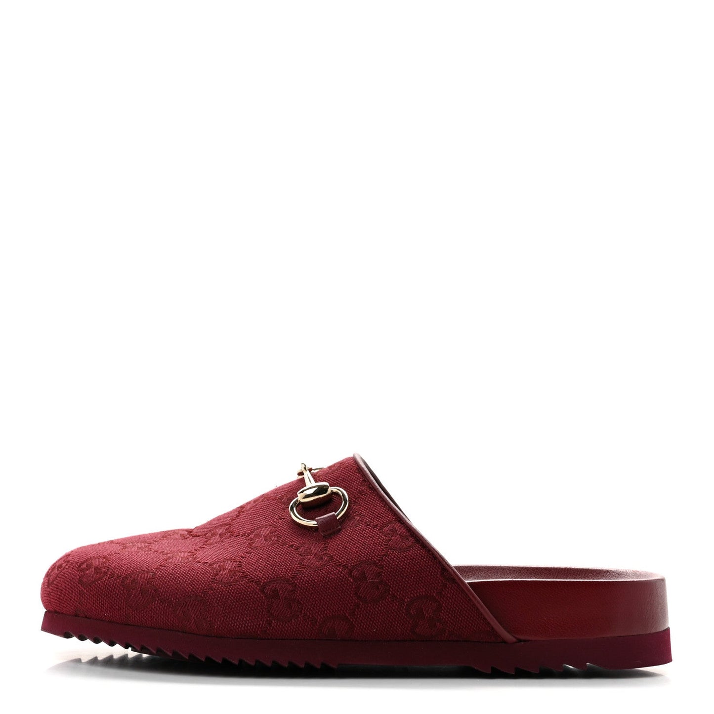 GG Supreme Monogram Womens Horsebit Slippers 36 Rosso Ancora