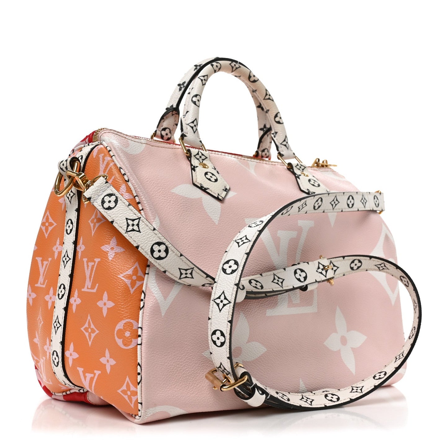 Monogram Giant Speedy Bandouliere 30 Rouge