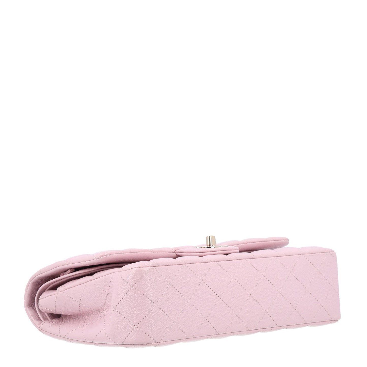 Caviar Quilted Medium Double Flap Light Pink