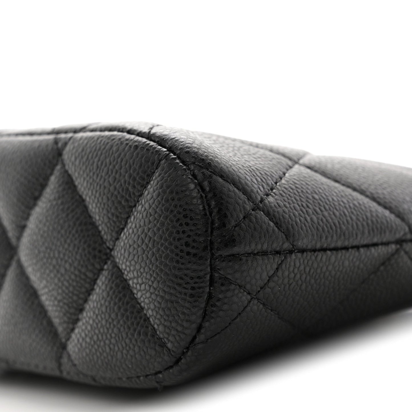 Caviar Quilted Mini Classic Clutch With Chain Black