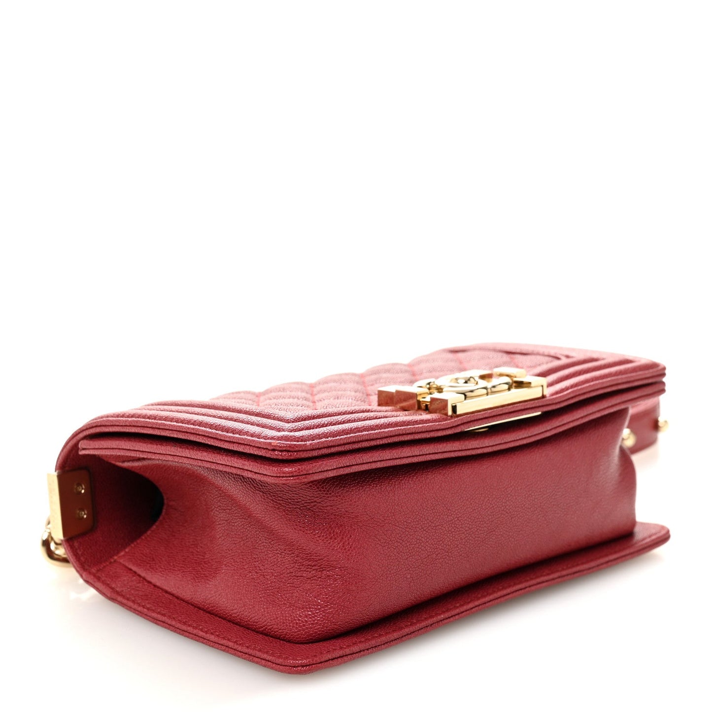 Caviar Quilted Small Boy Flap Dark Pink