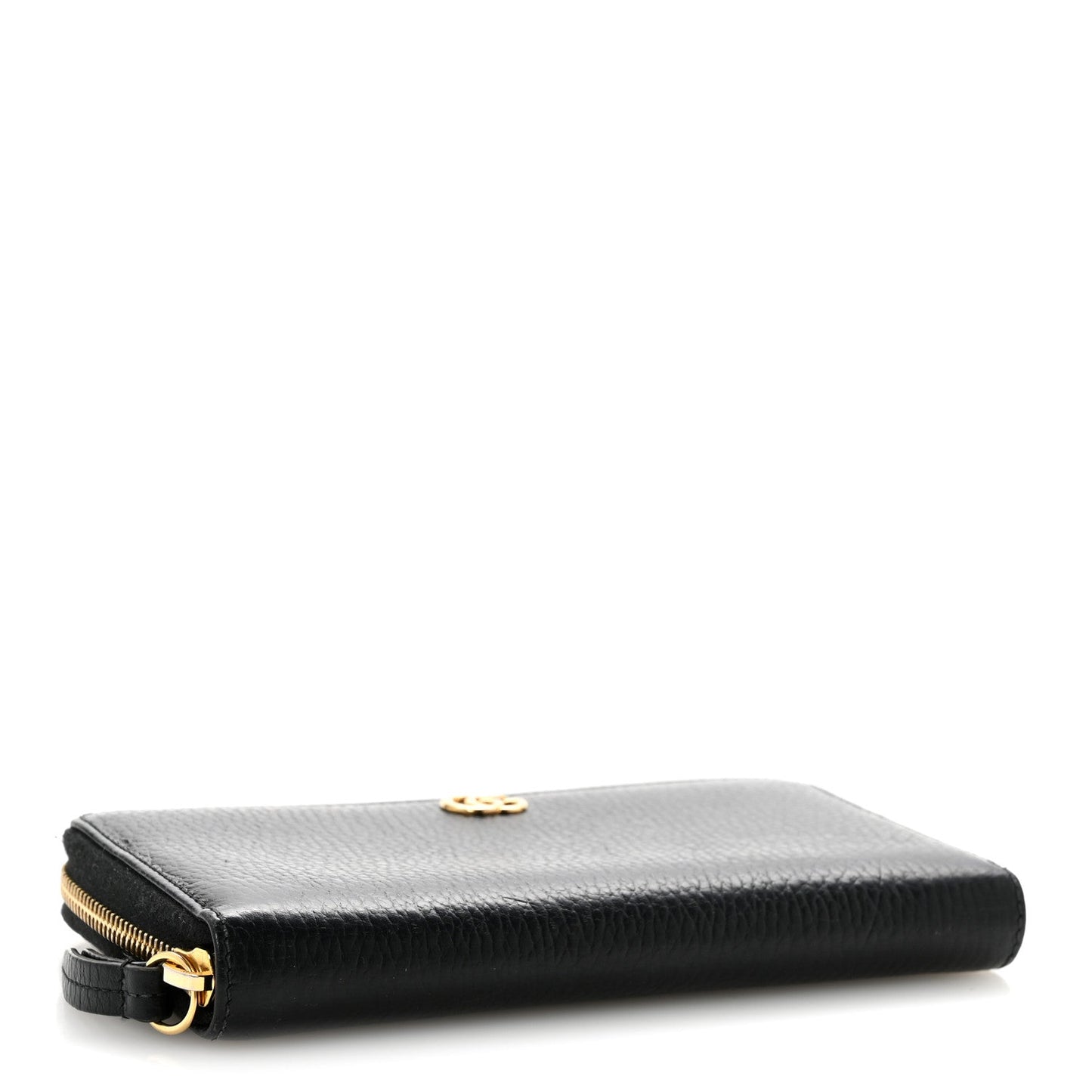 Dollar Calfskin GG Marmont Zip Around Wallet Black