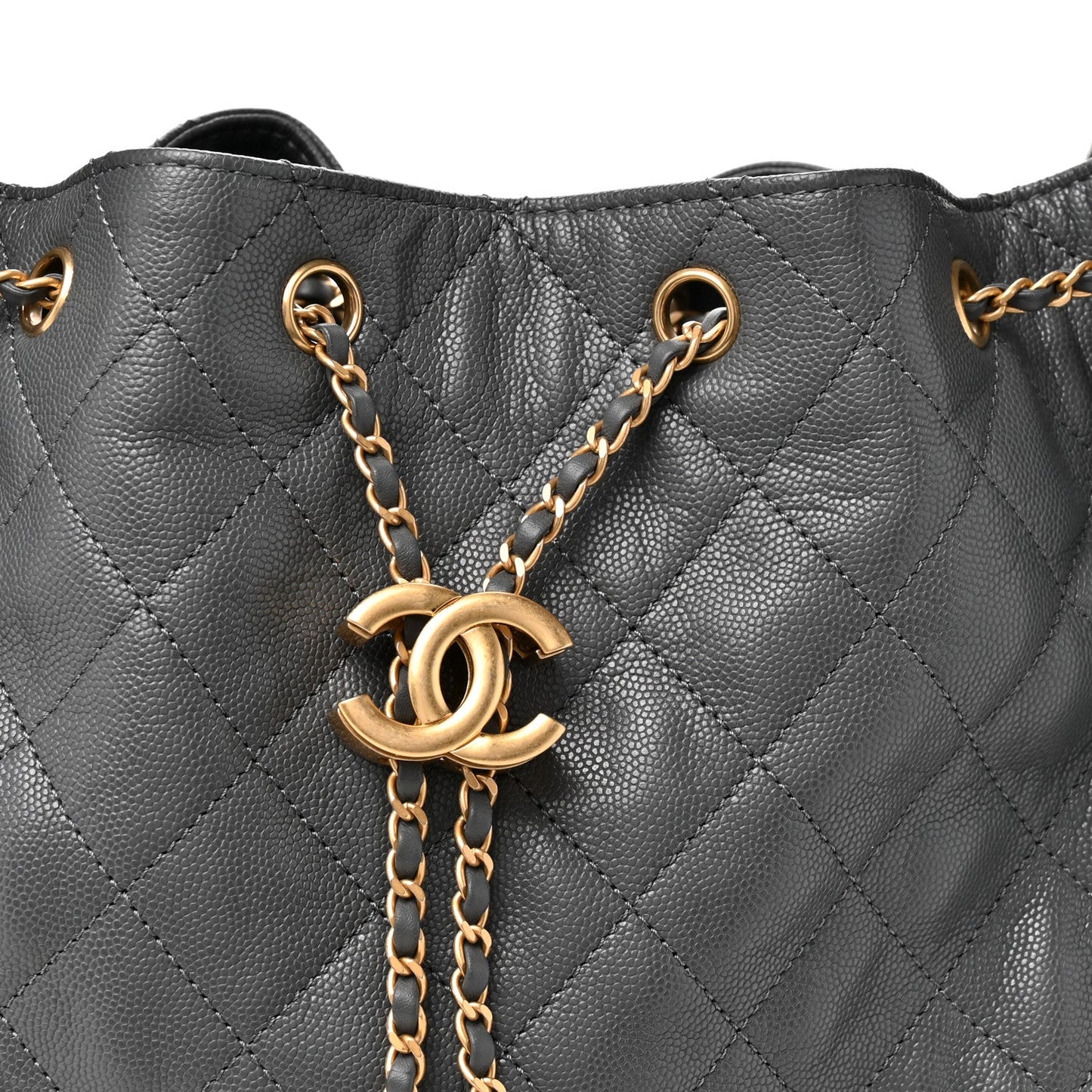 Caviar Quilted Medium Chanel 25 Handbag Dark Grey