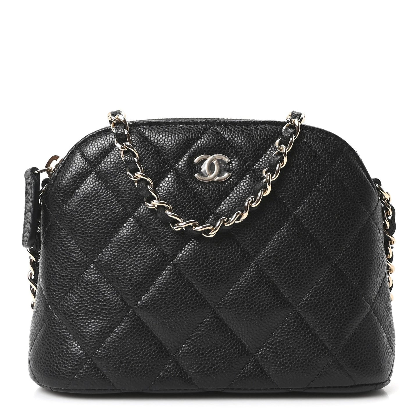 Caviar Quilted Mini Classic Clutch With Chain Black