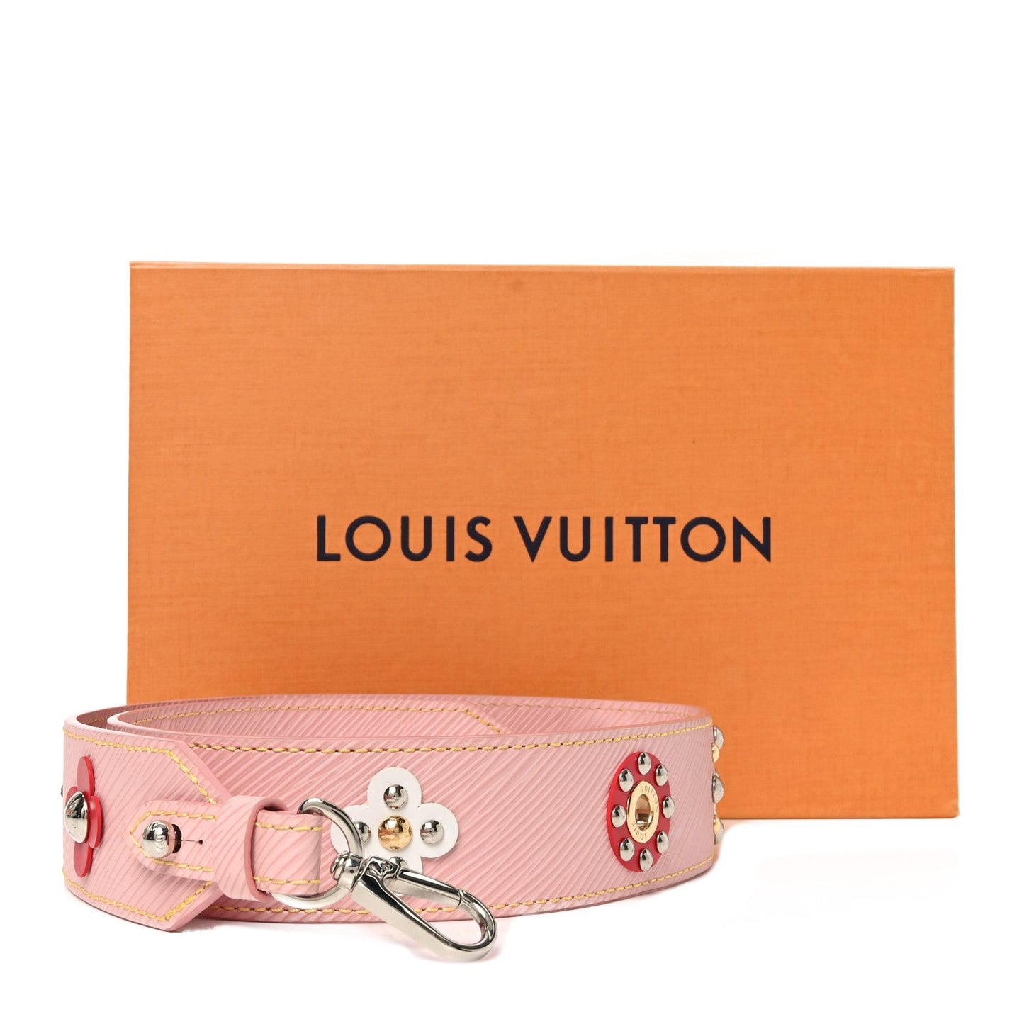 Epi Mechanical Flowers Bandouliere Shoulder Strap  Rose Ballerine