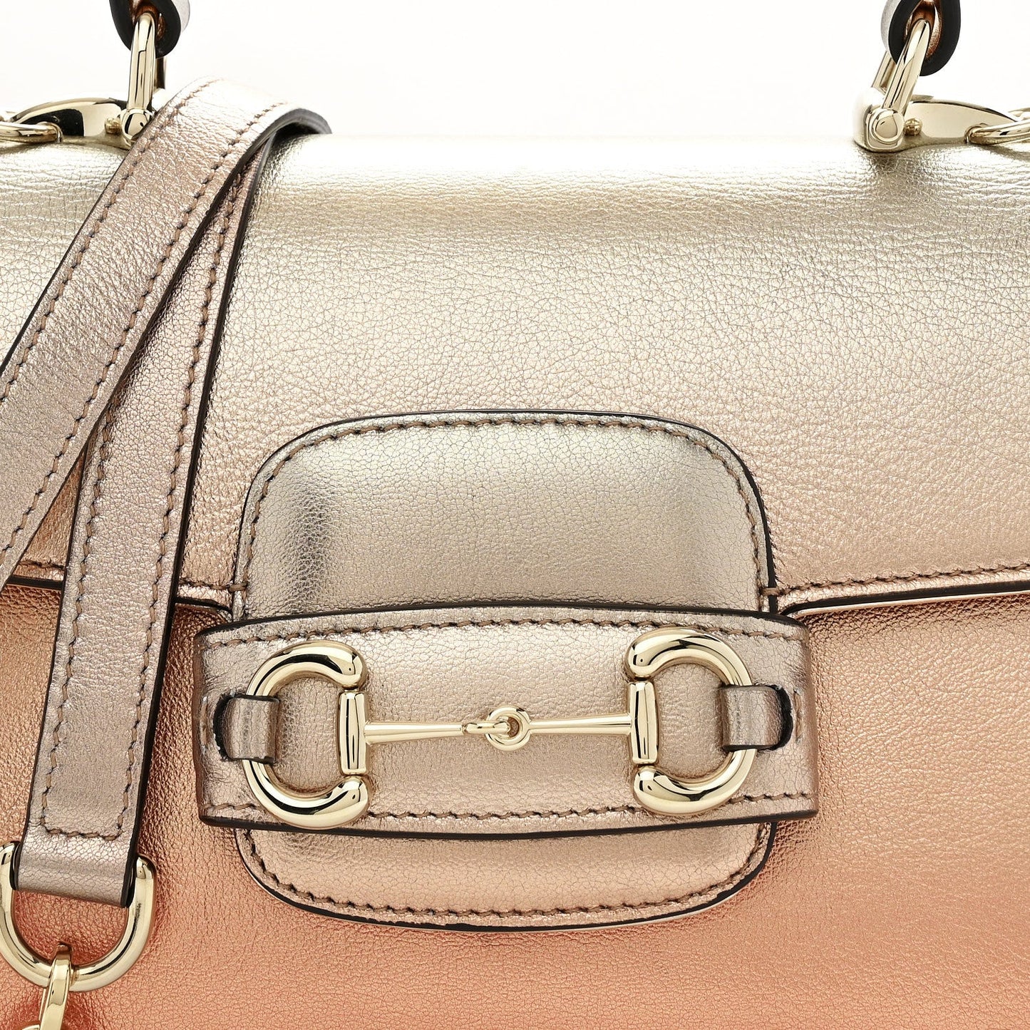 Metallic Mini Horsebit 1955 Top Handle Flap Bag Multicolor