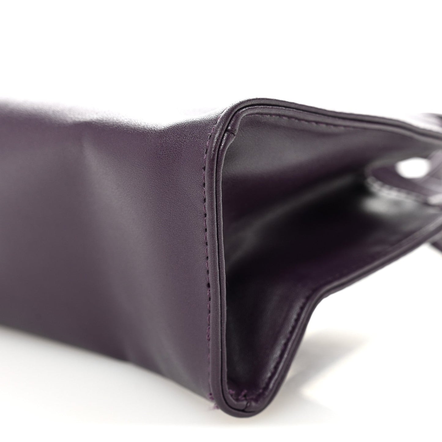 Vegan Leather Small Shopping Bag Eggplant