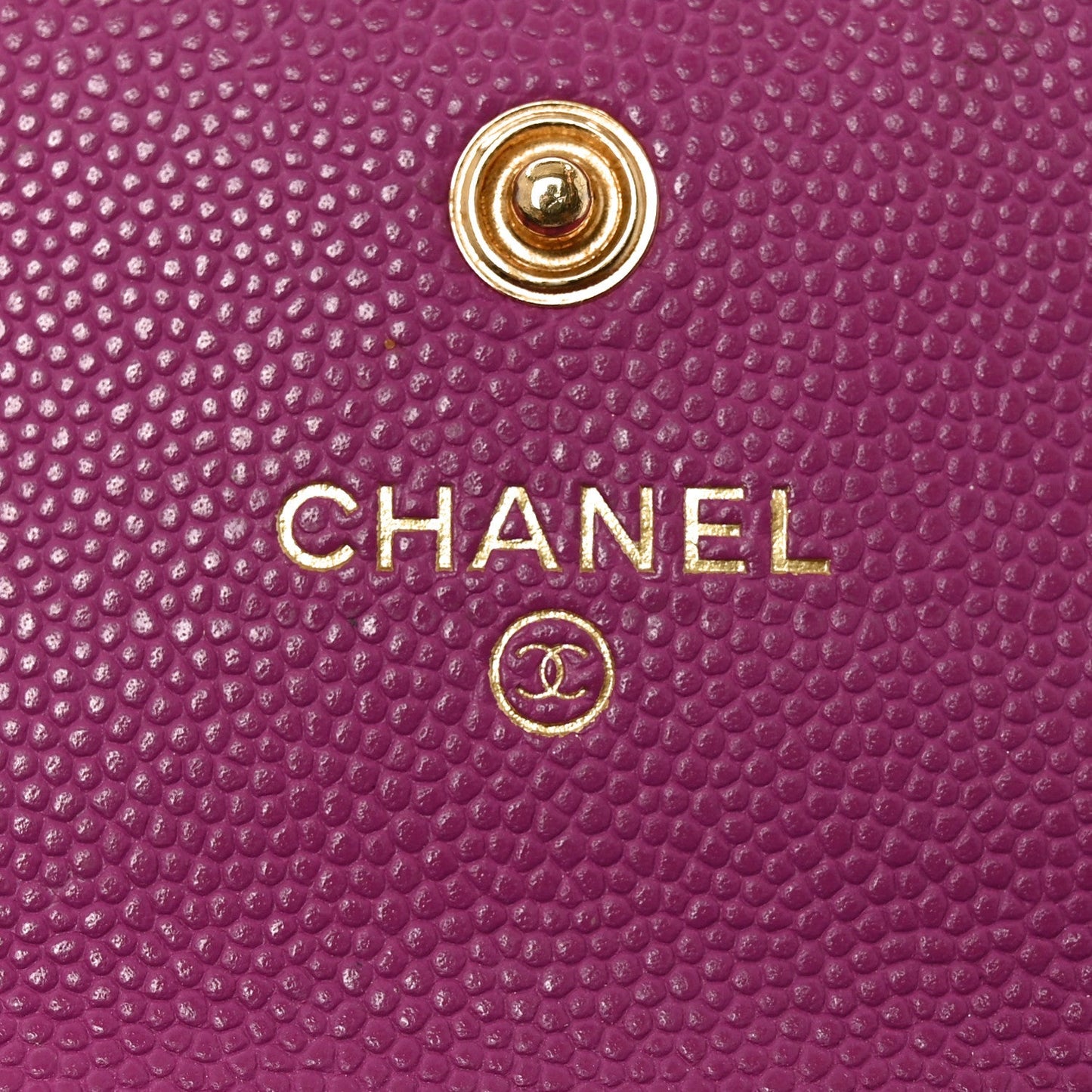 Caviar Quilted Textured CC Flap Card Holder Purple