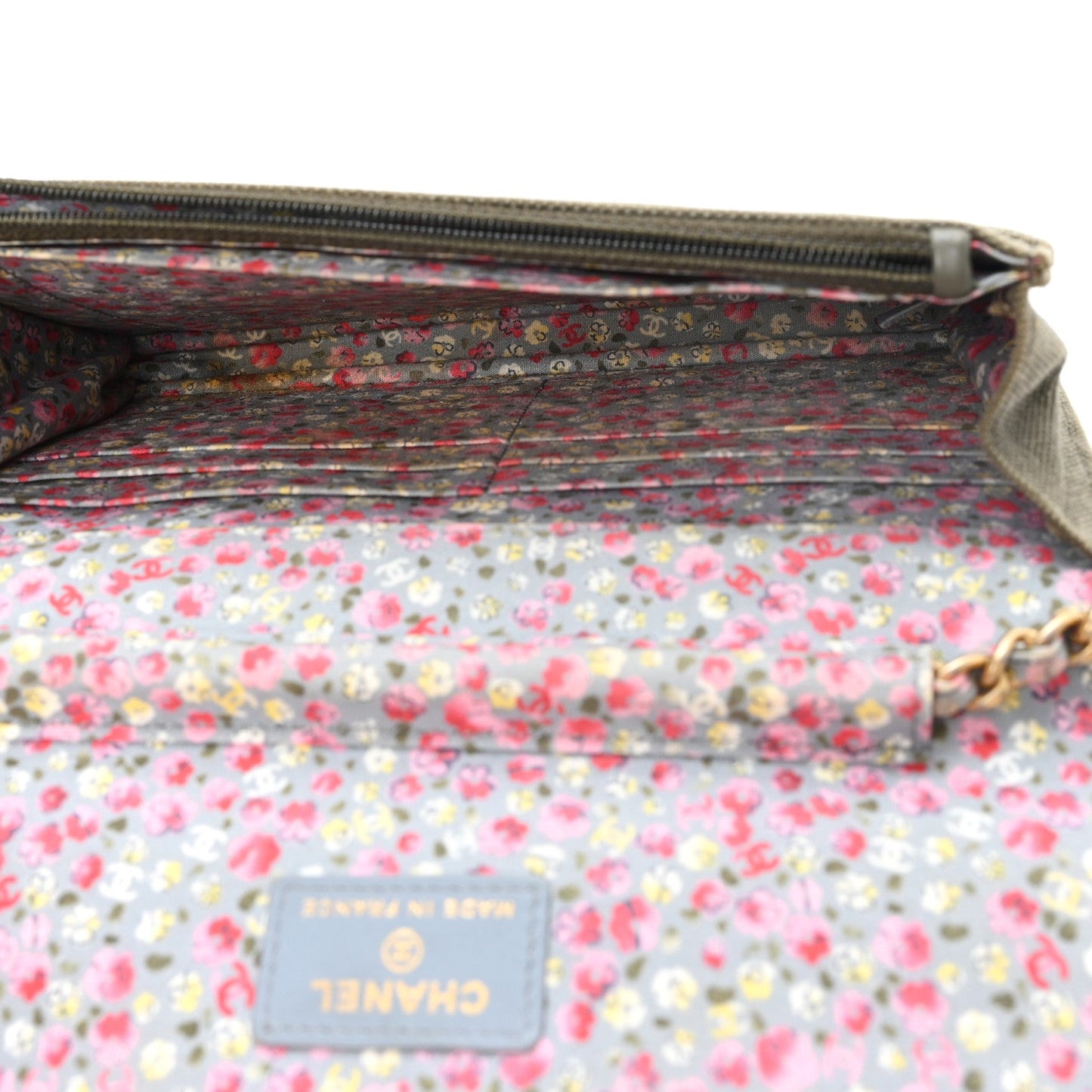 Canvas Quilted Coco Cuba Charms Wallet On Chain WOC Khaki