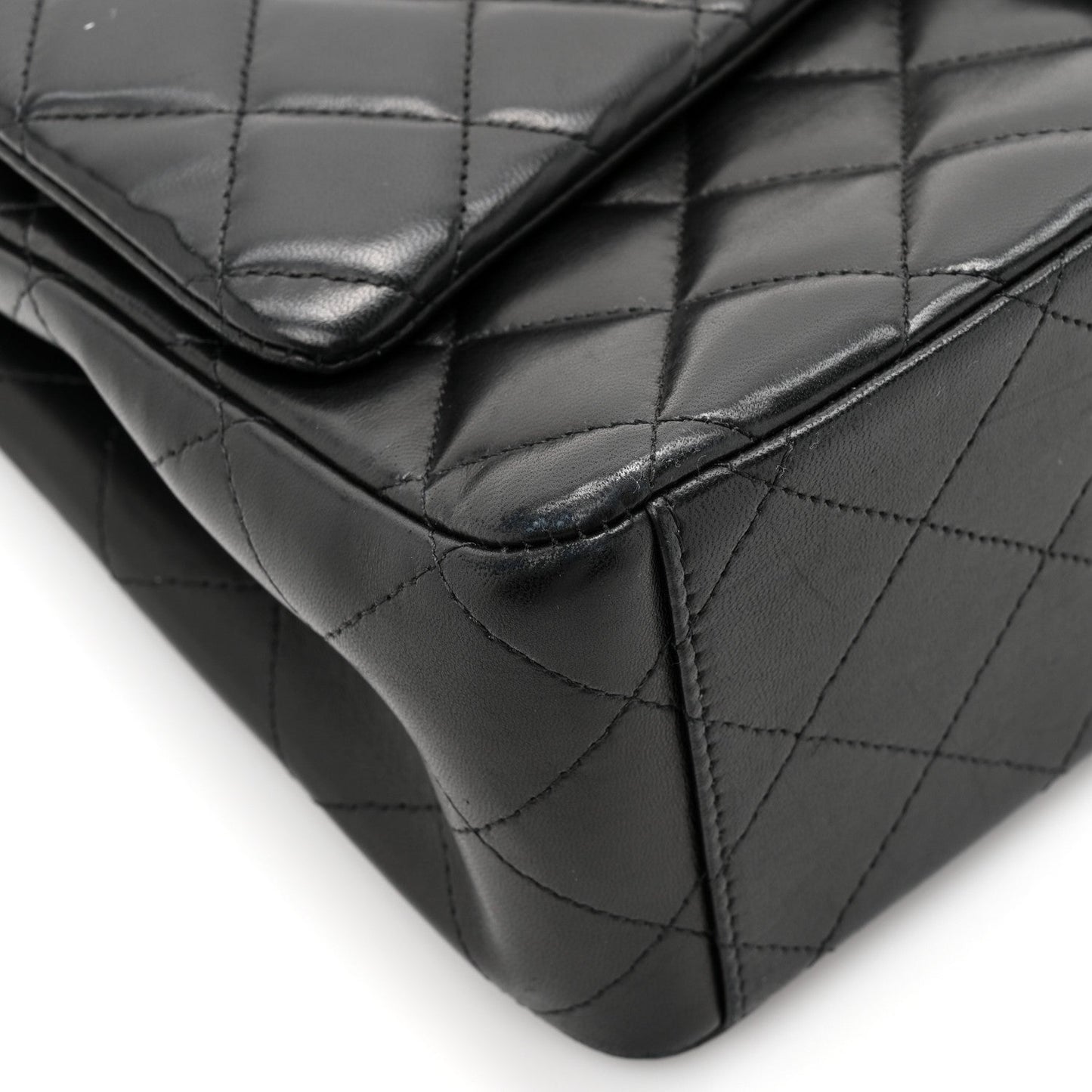 Lambskin Quilted Maxi Double Flap Black