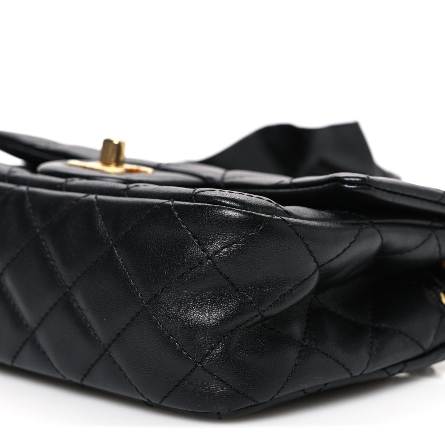Lambskin Quilted Mini Romance Rectangular Flap Black