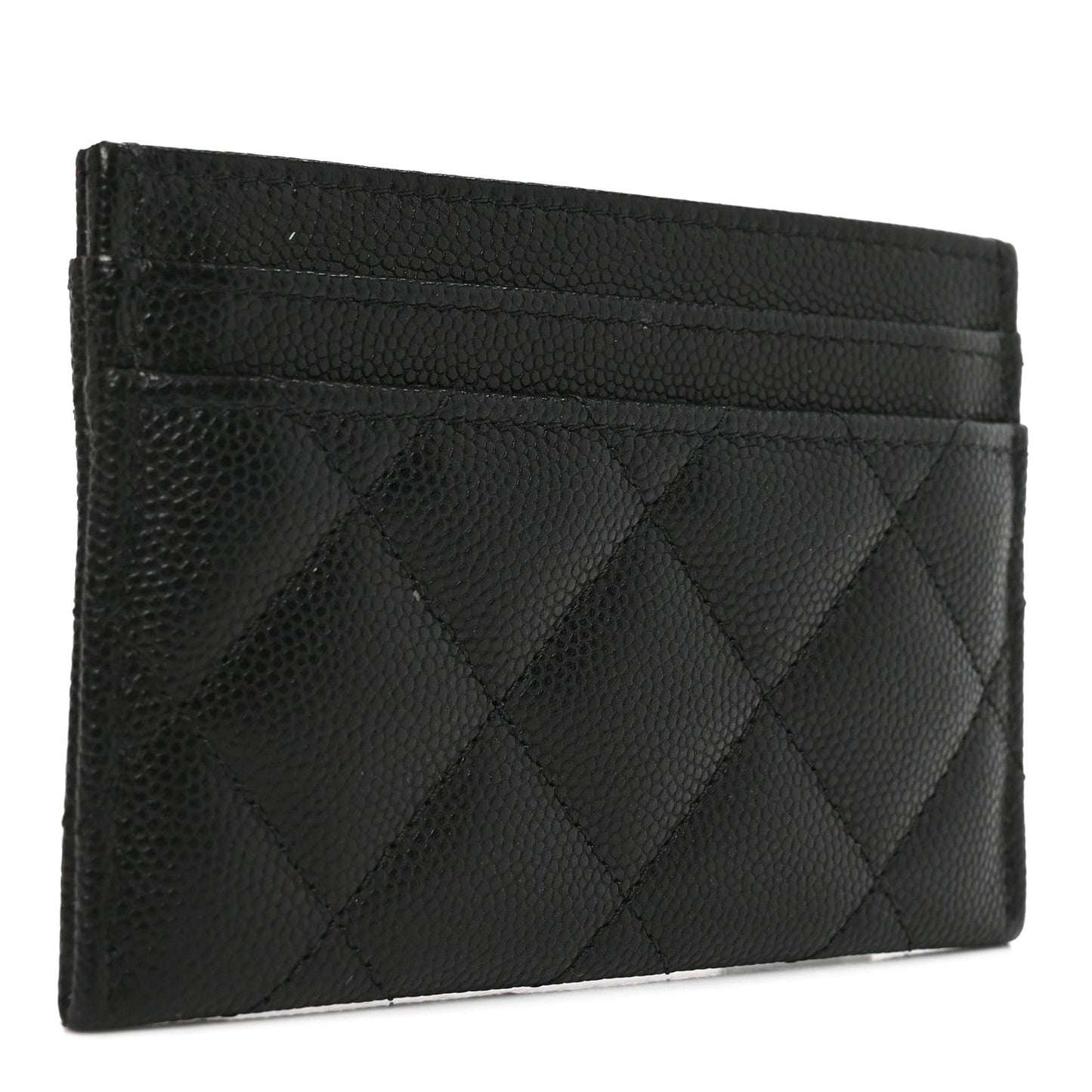 Caviar Quilted CC Card Holder Black