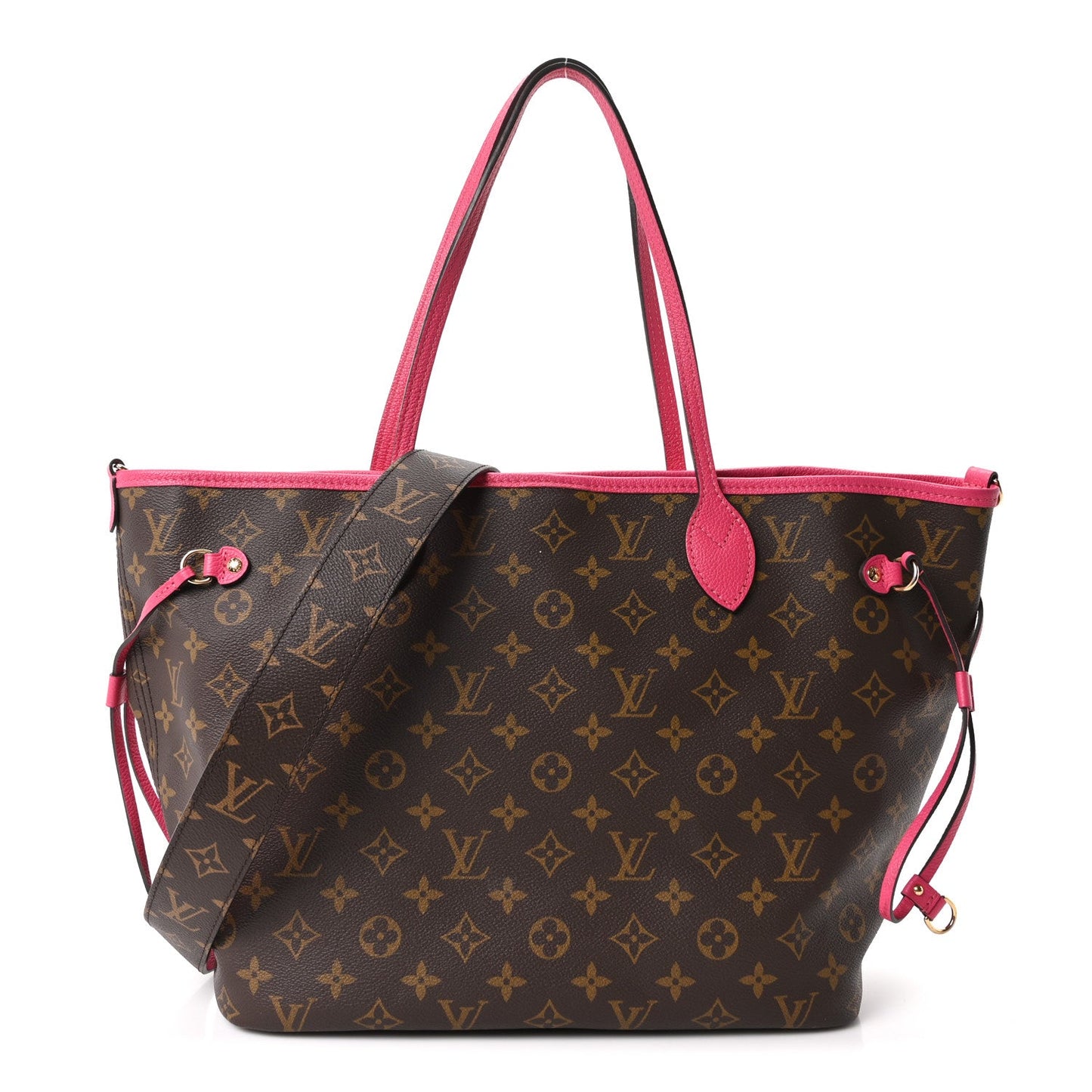 Monogram Inside Out Neverfull Bandouliere MM Rose Pondichery