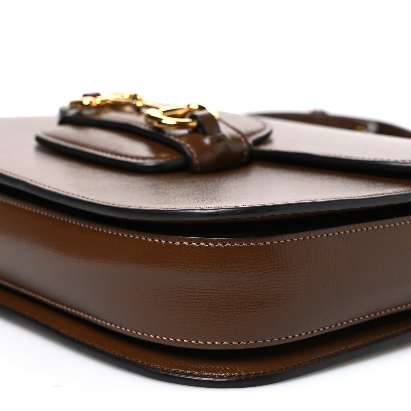 Azalea Calfskin Horsebit 1955 Shoulder Bag Brown Sugar