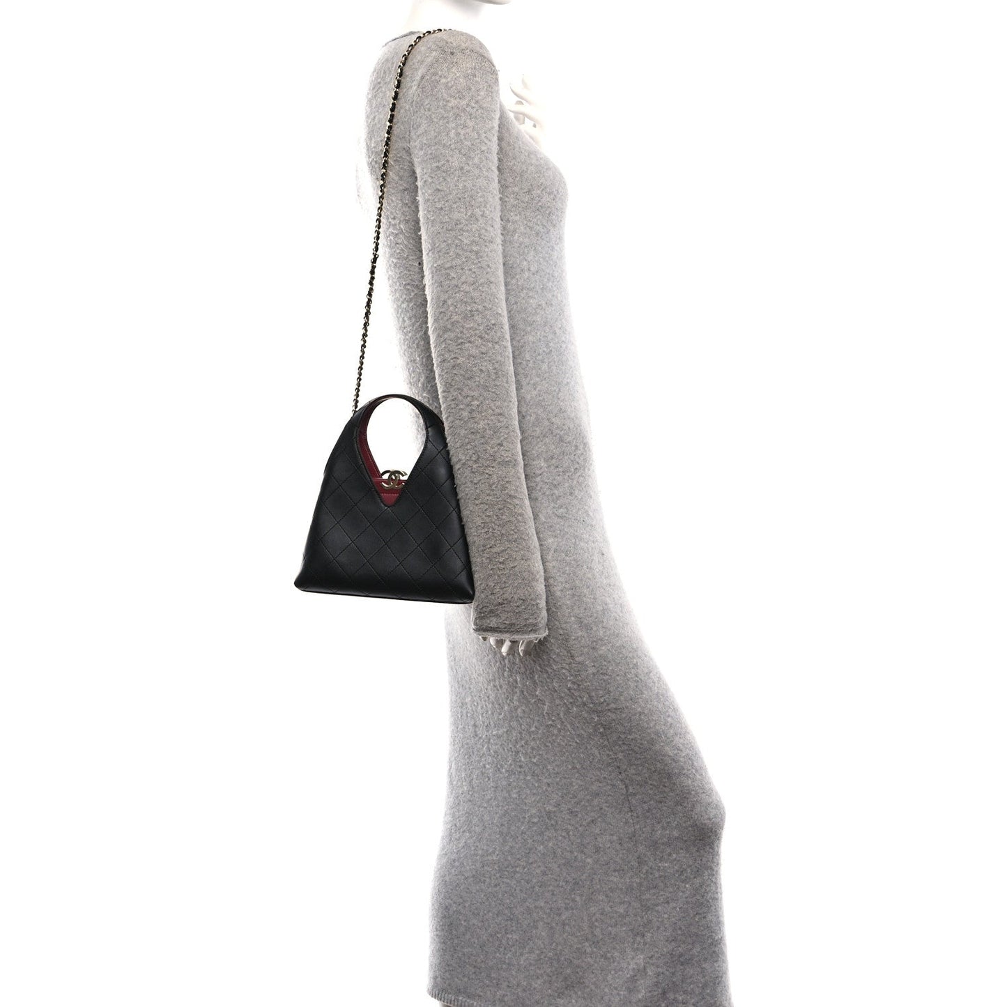 Calfskin Chic Lady Small Shopping Tote Black