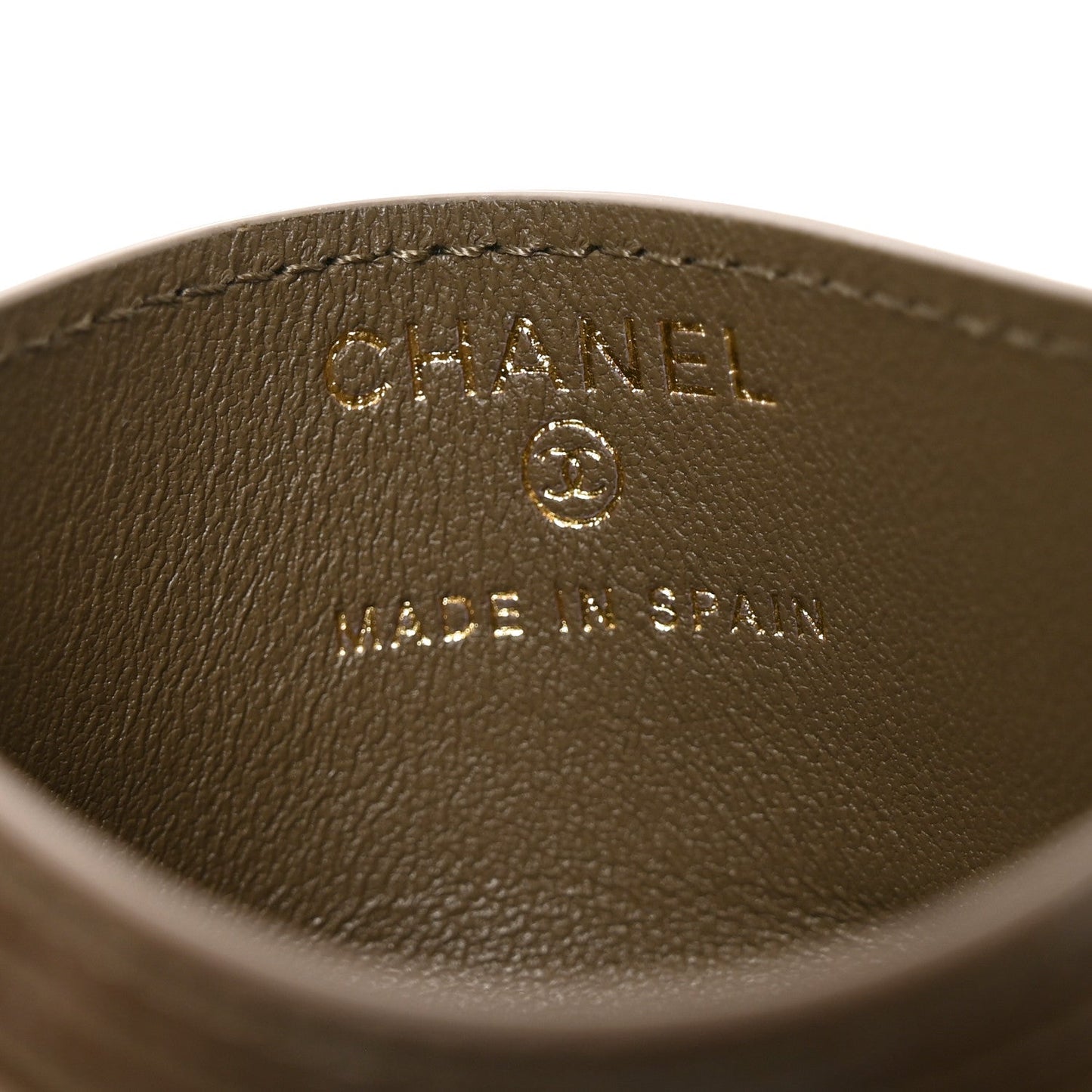 Calfskin Lizard Embossed Crococo Card Holder Dark Khaki