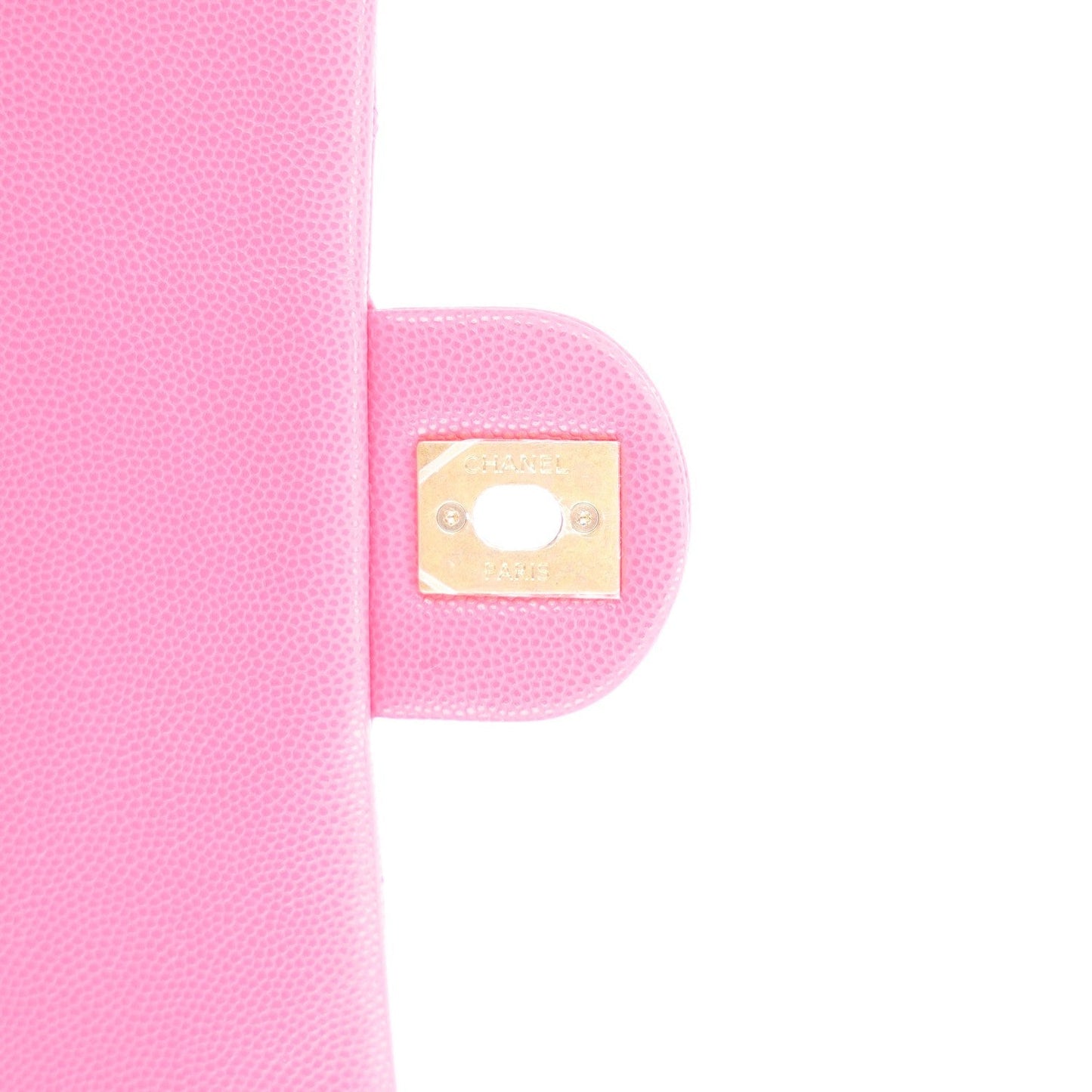 Shiny Caviar Quilted Chain Sunset Mini Flap Pink