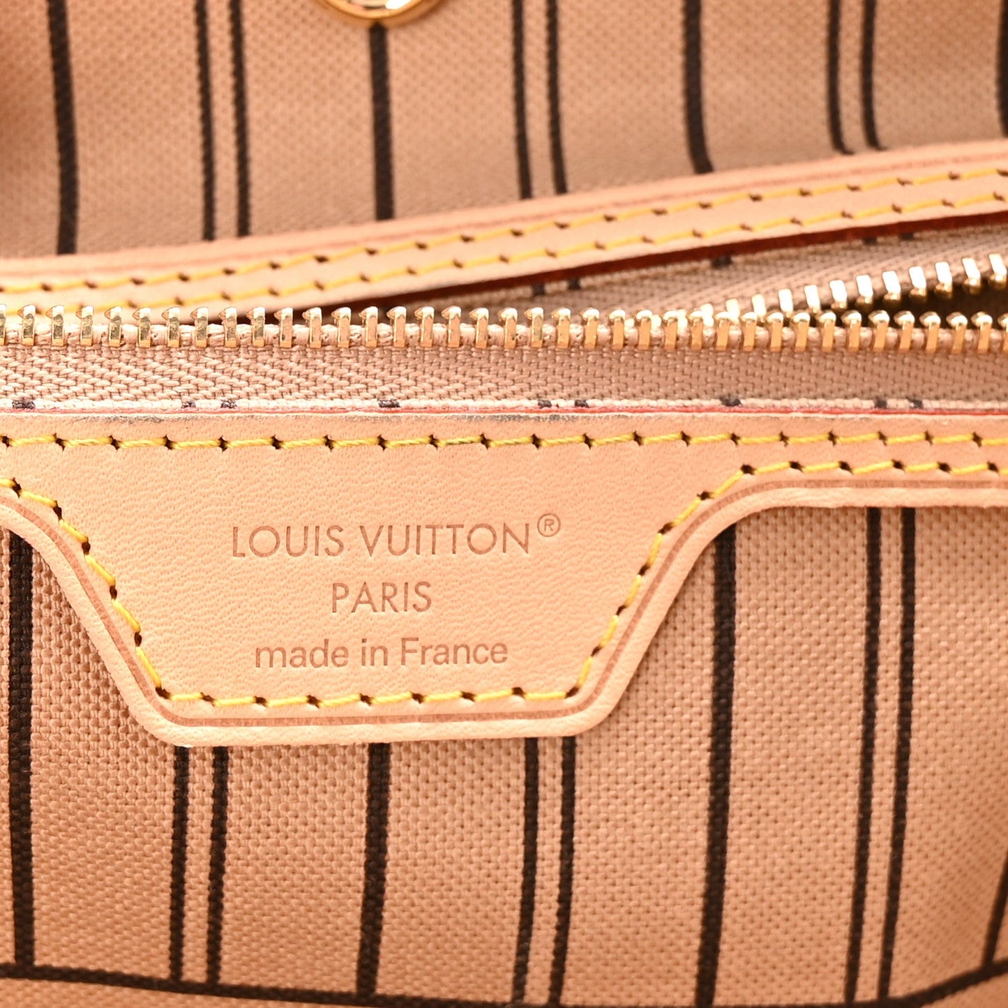 Monogram Stamped Inside Out Neverfull Bandouliere GM Beige