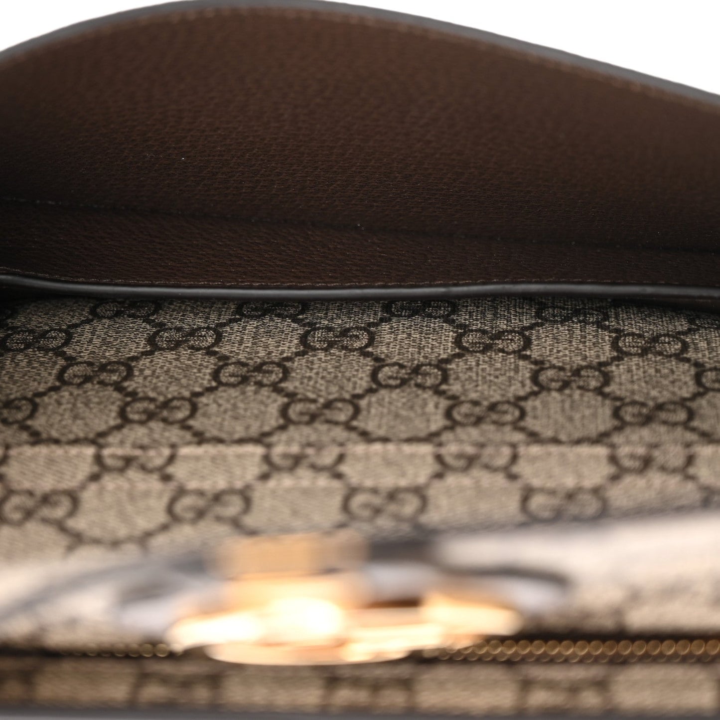 GG Supreme Monogram Textured Dollar Calfskin Blondie Belt Bag  Beige Ebony New Acero