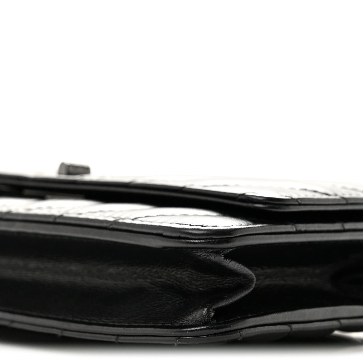 Aged Calfskin Chevron Quilted Reissue Wallet On Chain WOC So Black