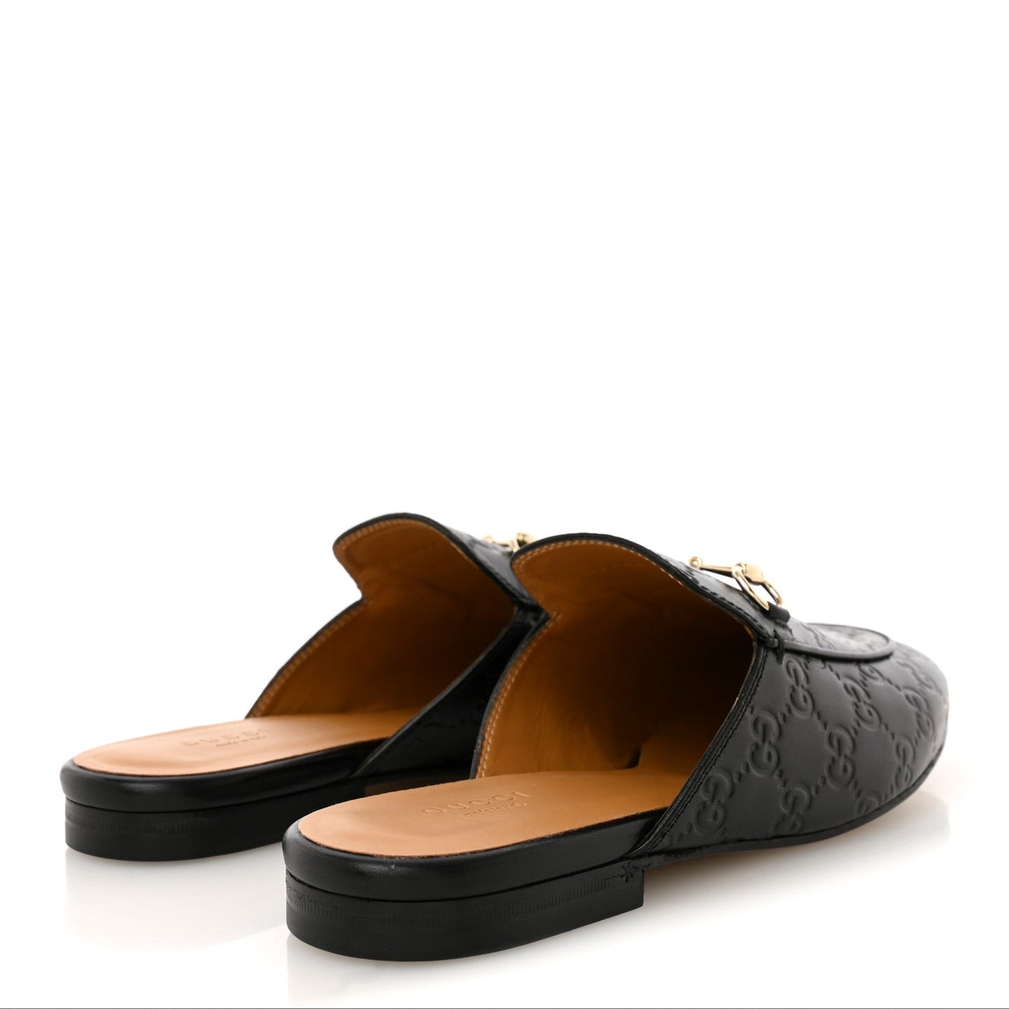 Glamour Calfskin Guccissima Womens Princetown Slippers 39 Black