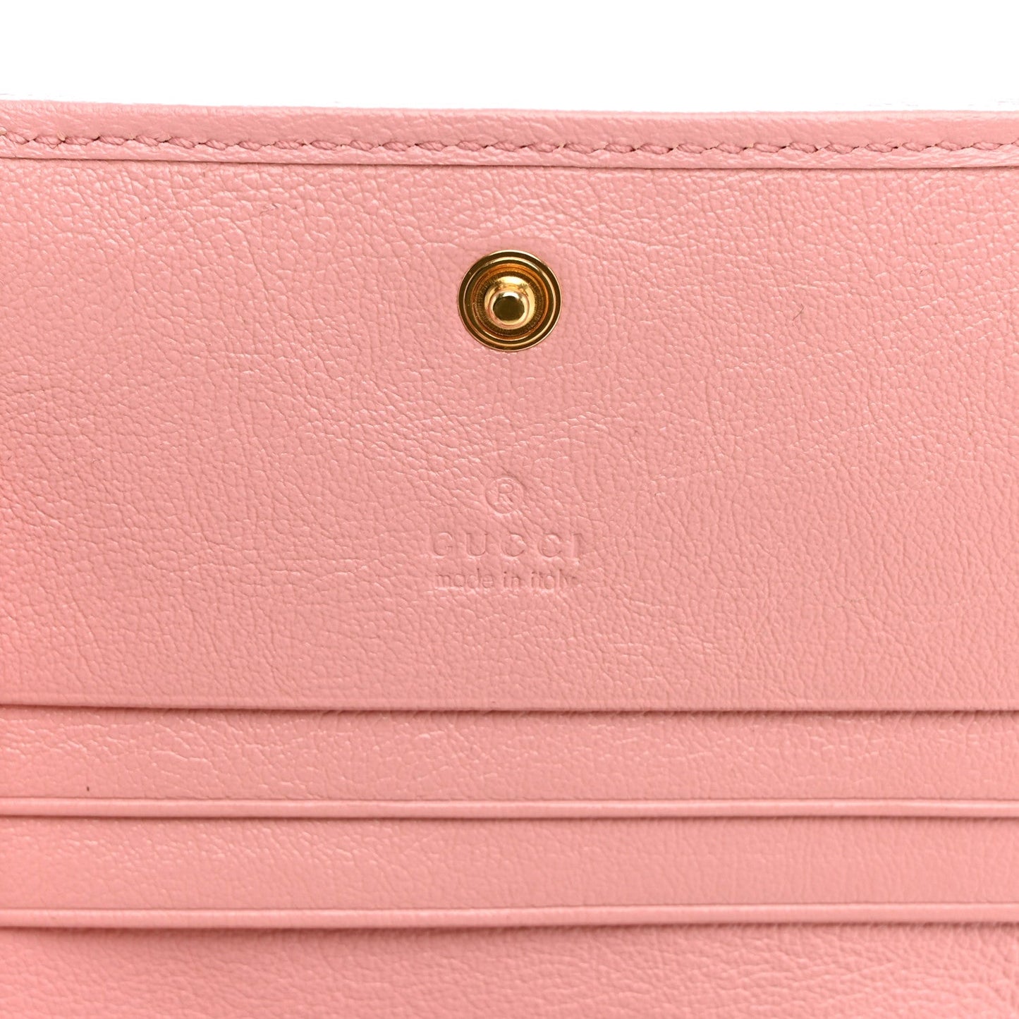 Azalea Calfskin Enamel Matelasse Diagonal Torchon GG Marmont Card Case New Cherry Red Wild Rose