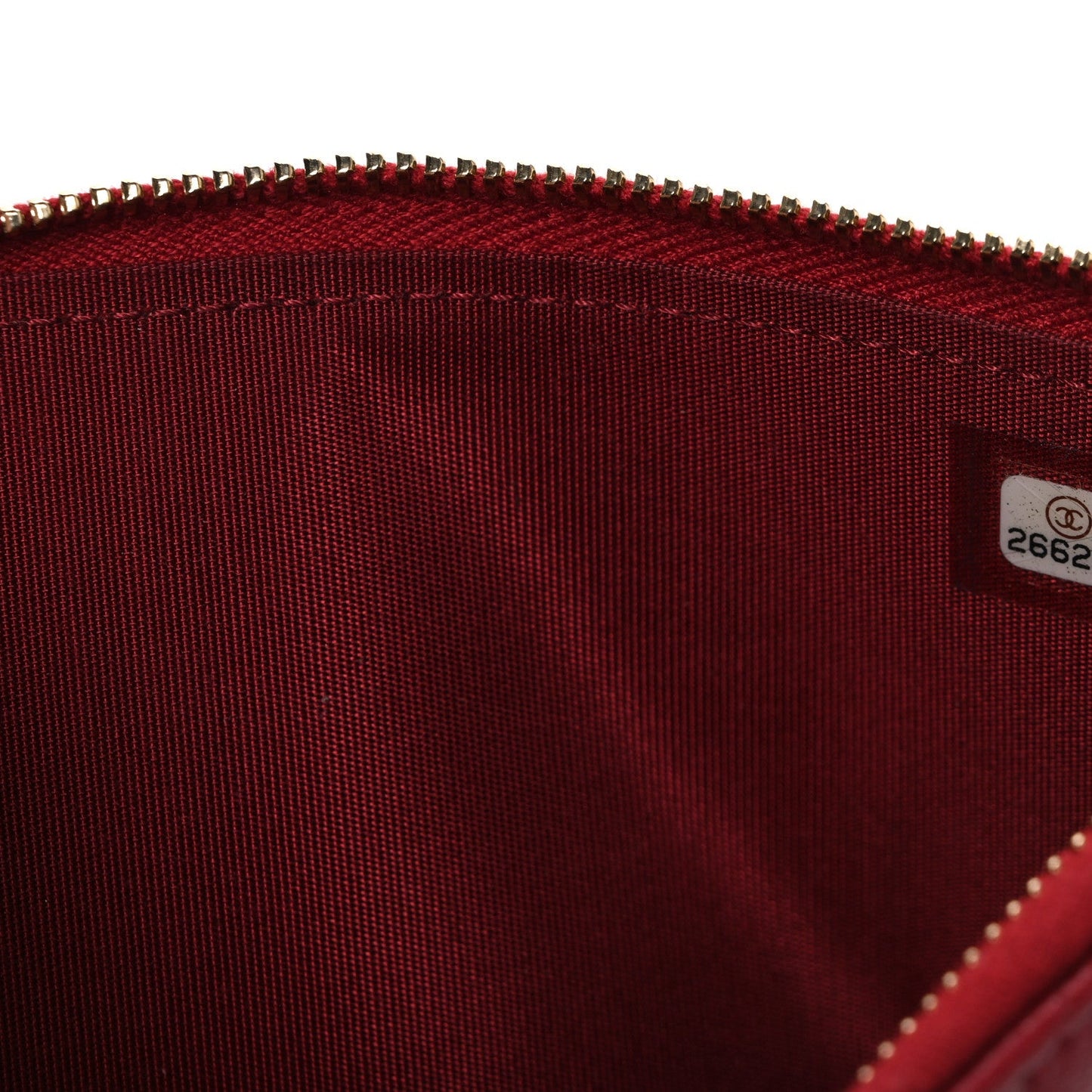 Sheepskin Quilted Mademoiselle Vintage Zip Pouch Red