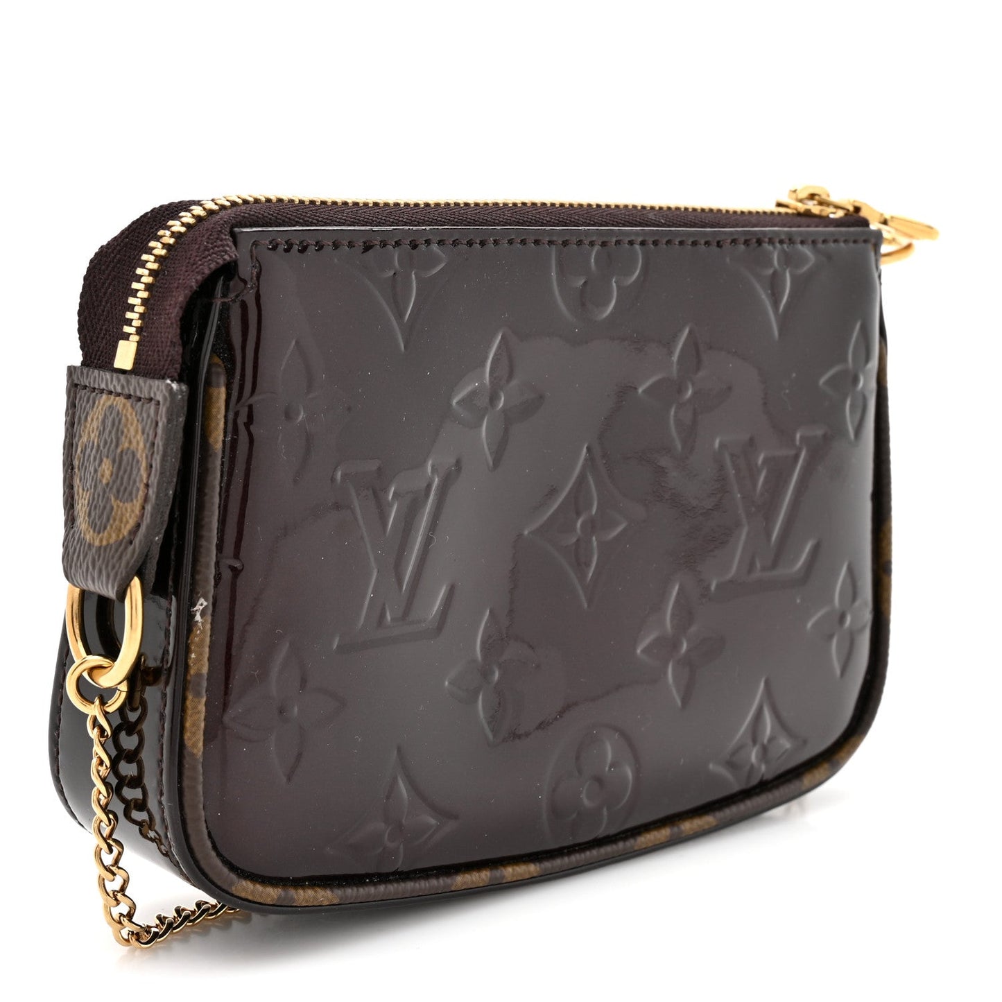 Vernis Monogram Mini Pochette Accessories Amarante