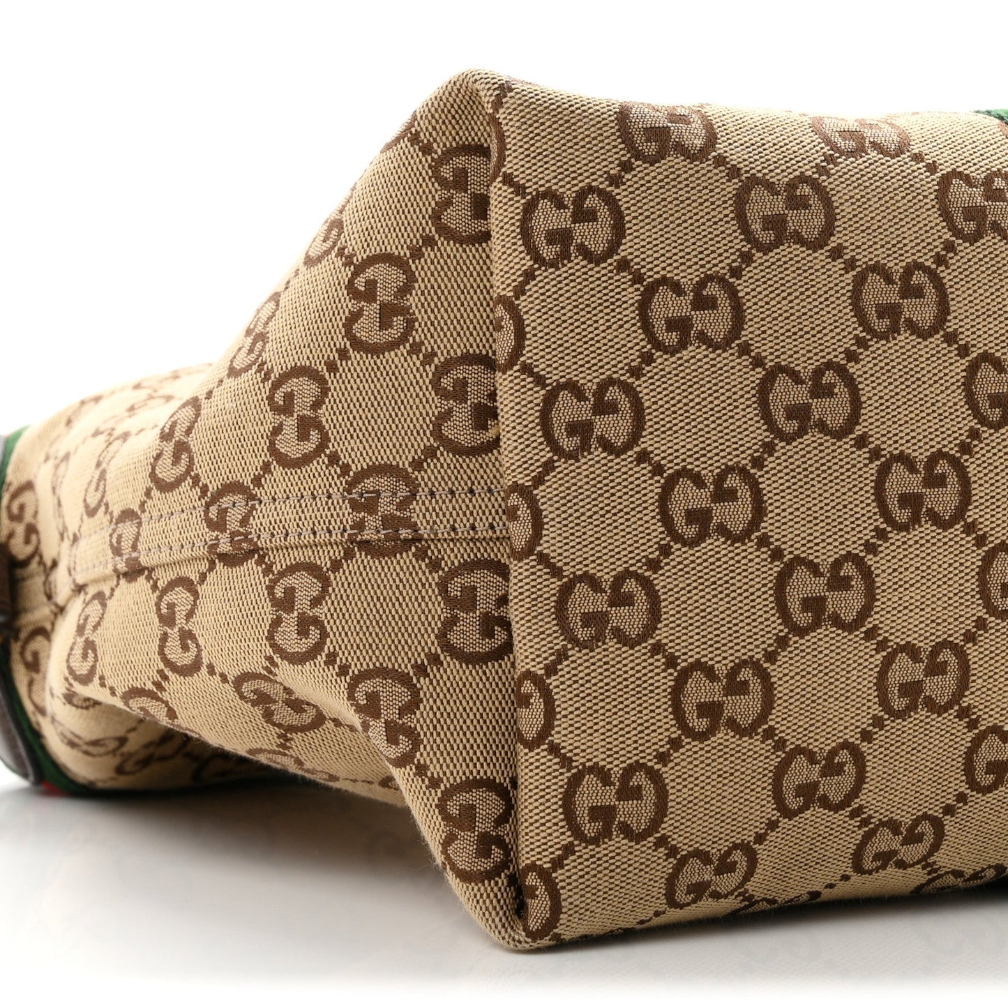 Monogram Web Small Giglio Tote Beige Dark Brown