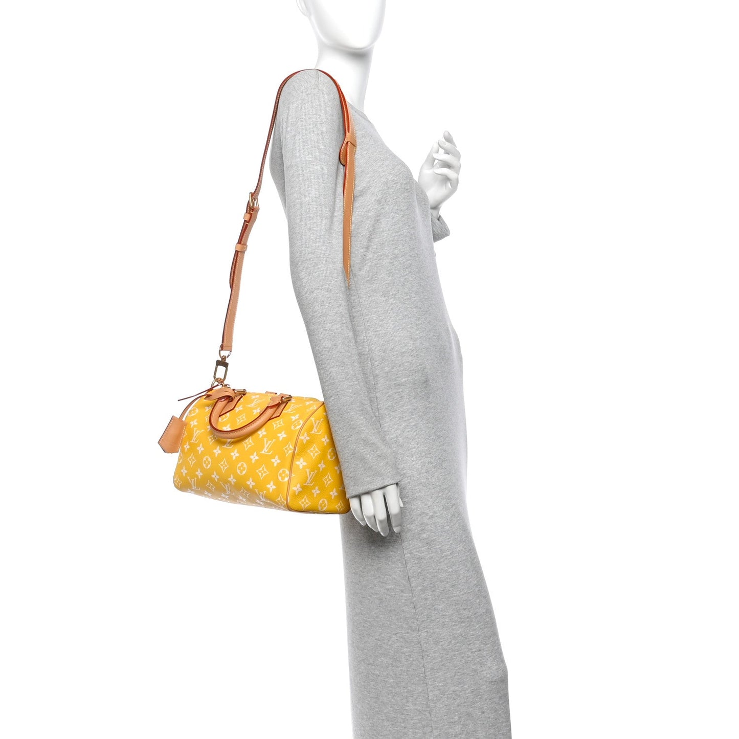 Calfskin Monogram Speedy P9 Bandouliere 25 Jaune Mat