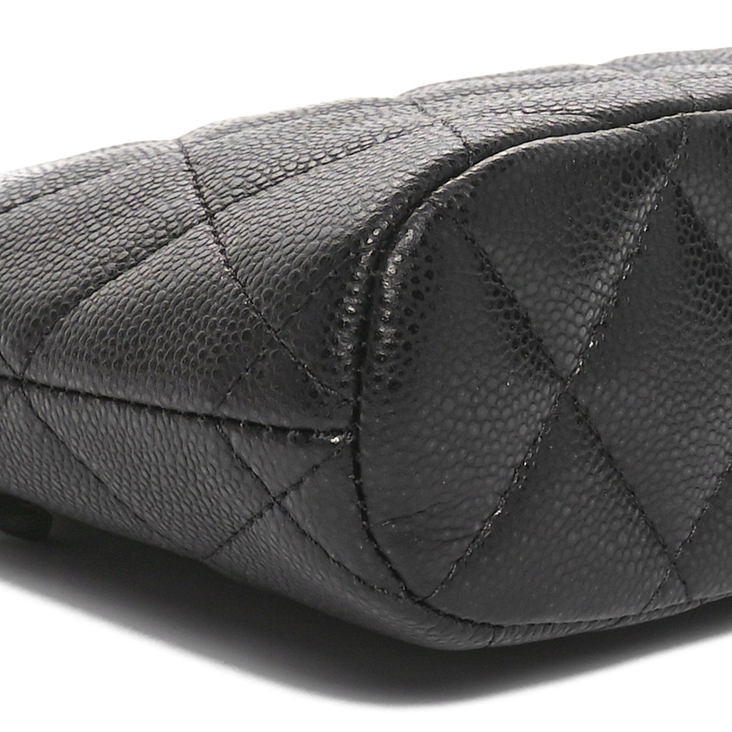 Caviar Quilted Mini Classic Clutch With Chain Black