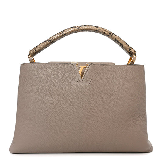 Taurillon Snakeskin Capucines Galet