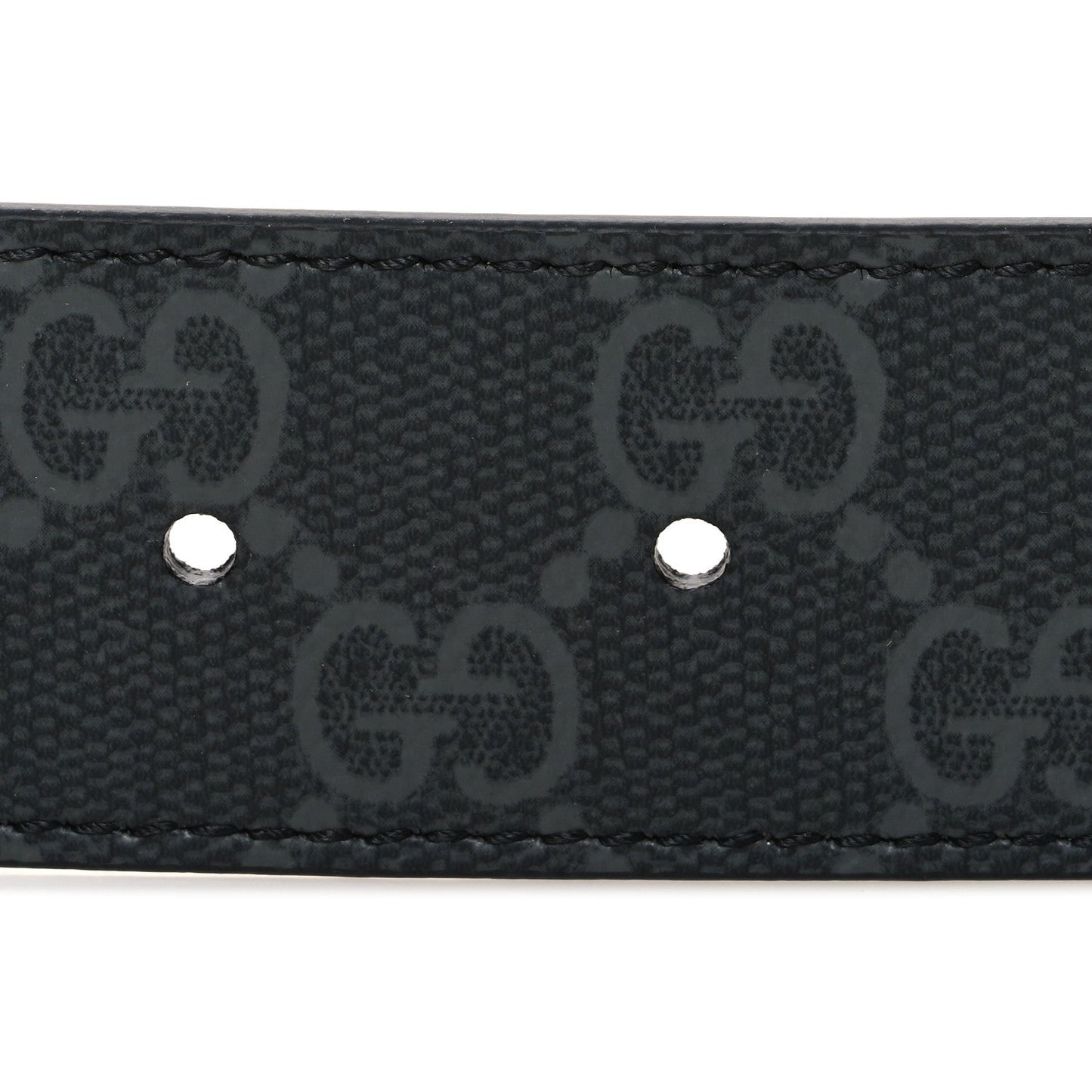 GG Supreme Monogram Plaque Buckle Belt 90 36 Black