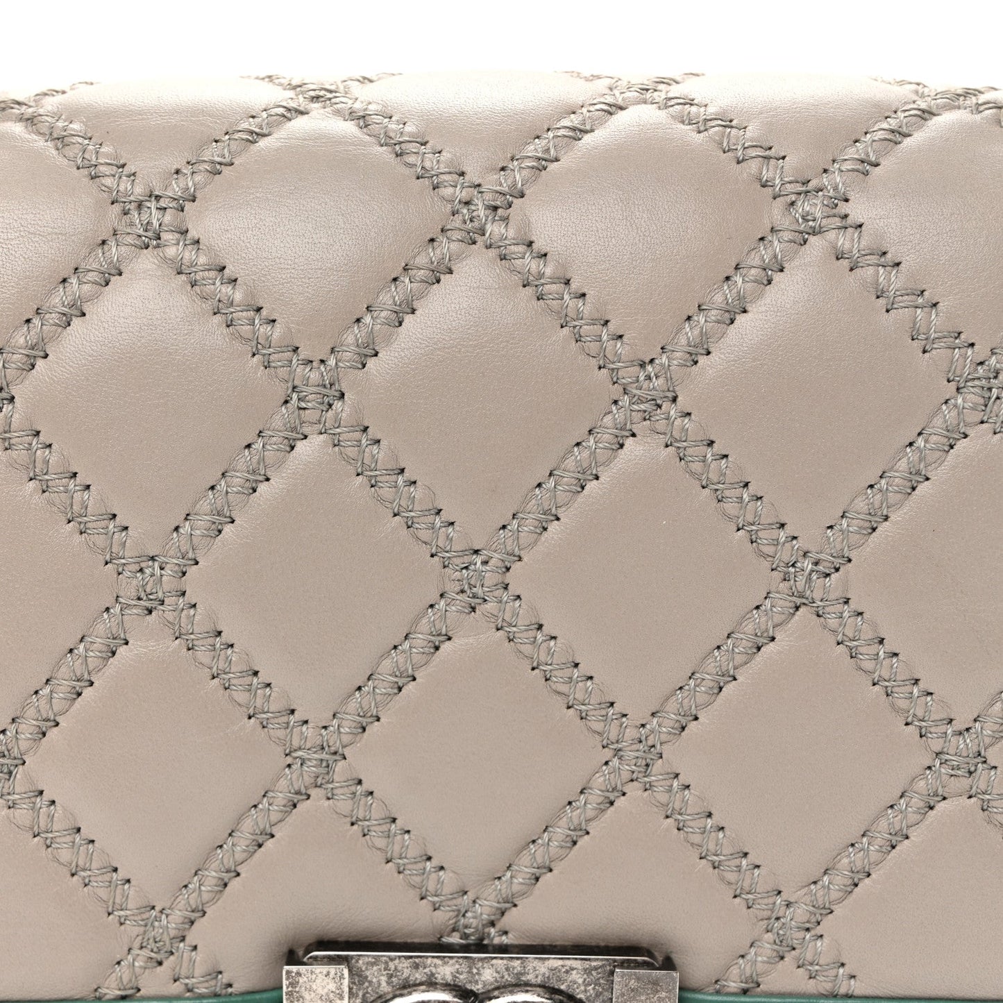 Lambskin Quilted Medium Top Handle Boy Flap Grey Green Red