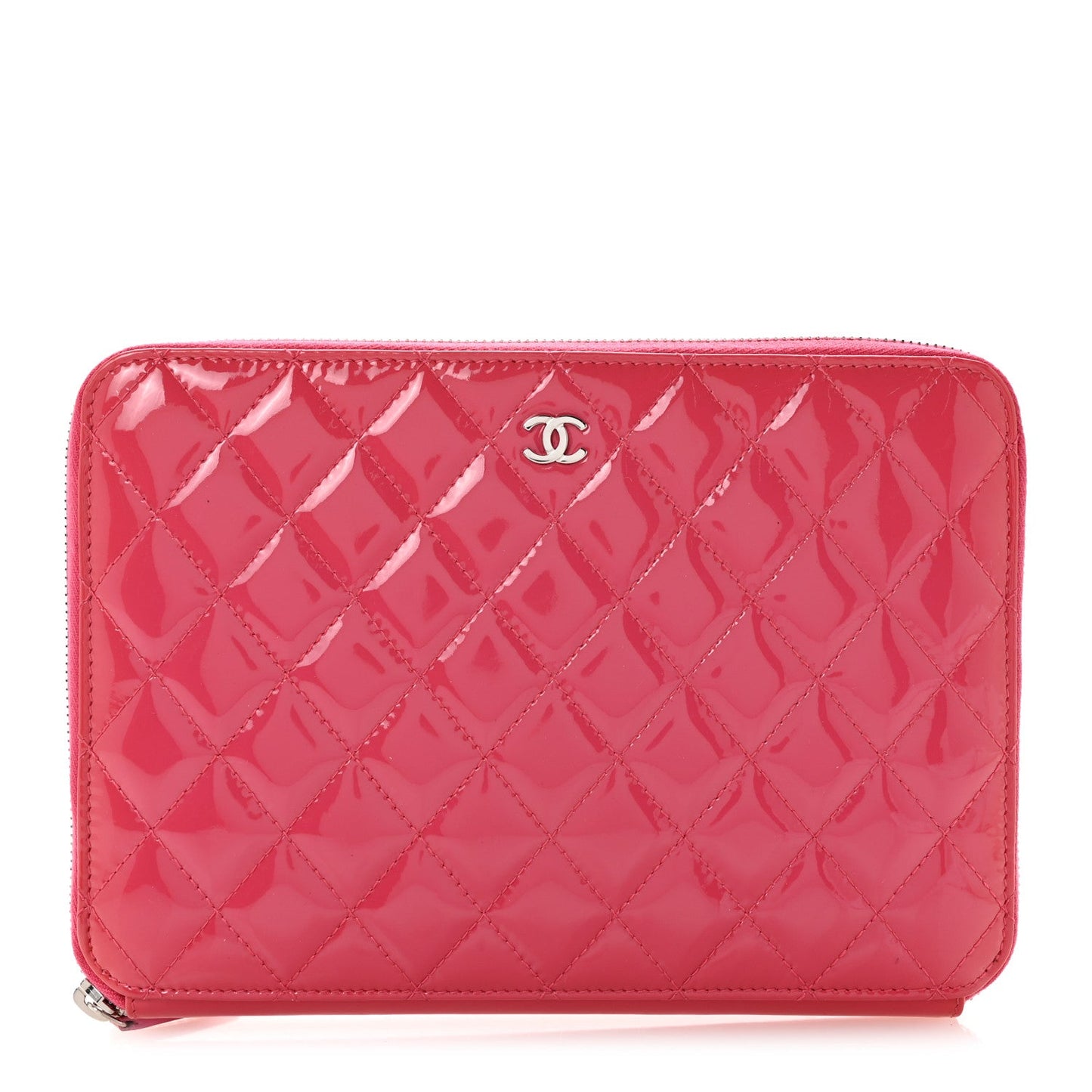 Patent Quilted Organizer Pouch Pink