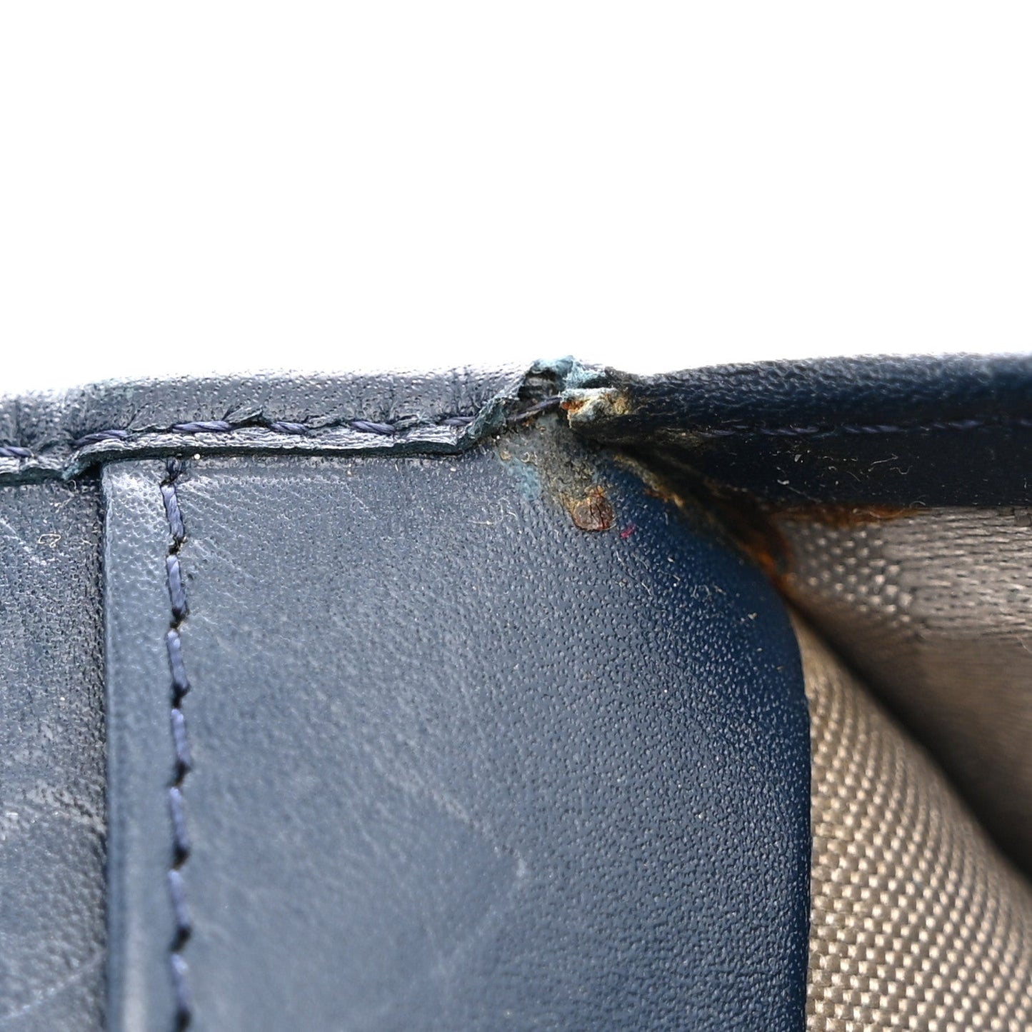 Calfskin Quilted Cambon Yen Wallet Blue