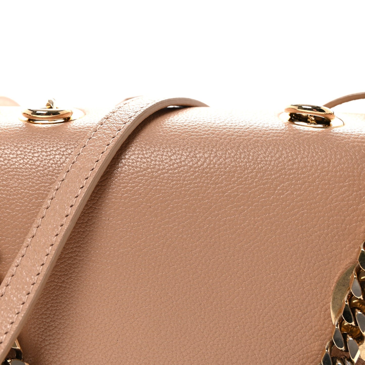 Soft Grained Goatskin Arrow Crossbody Bag With Chain Ballet Pink