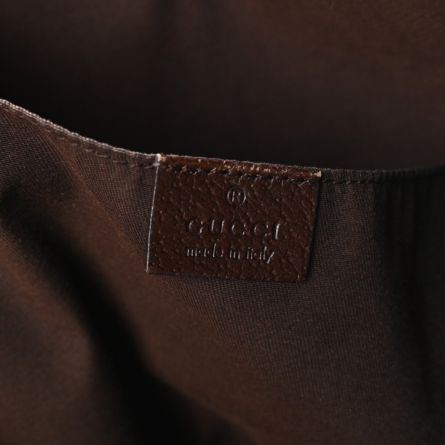 GG Monogram Medium Web Handle Vertical Tote Dark Brown