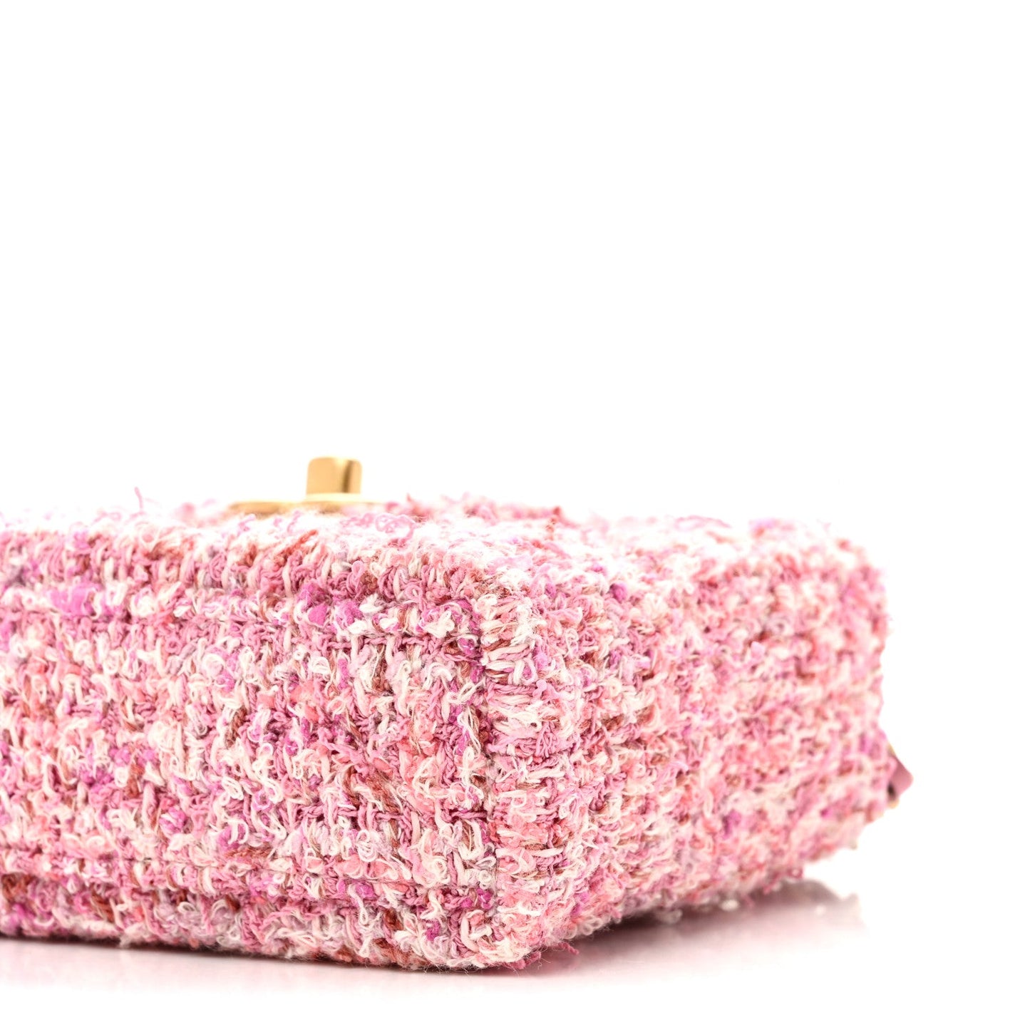 Tweed Quilted Mini Nano Kelly Shopper Pink