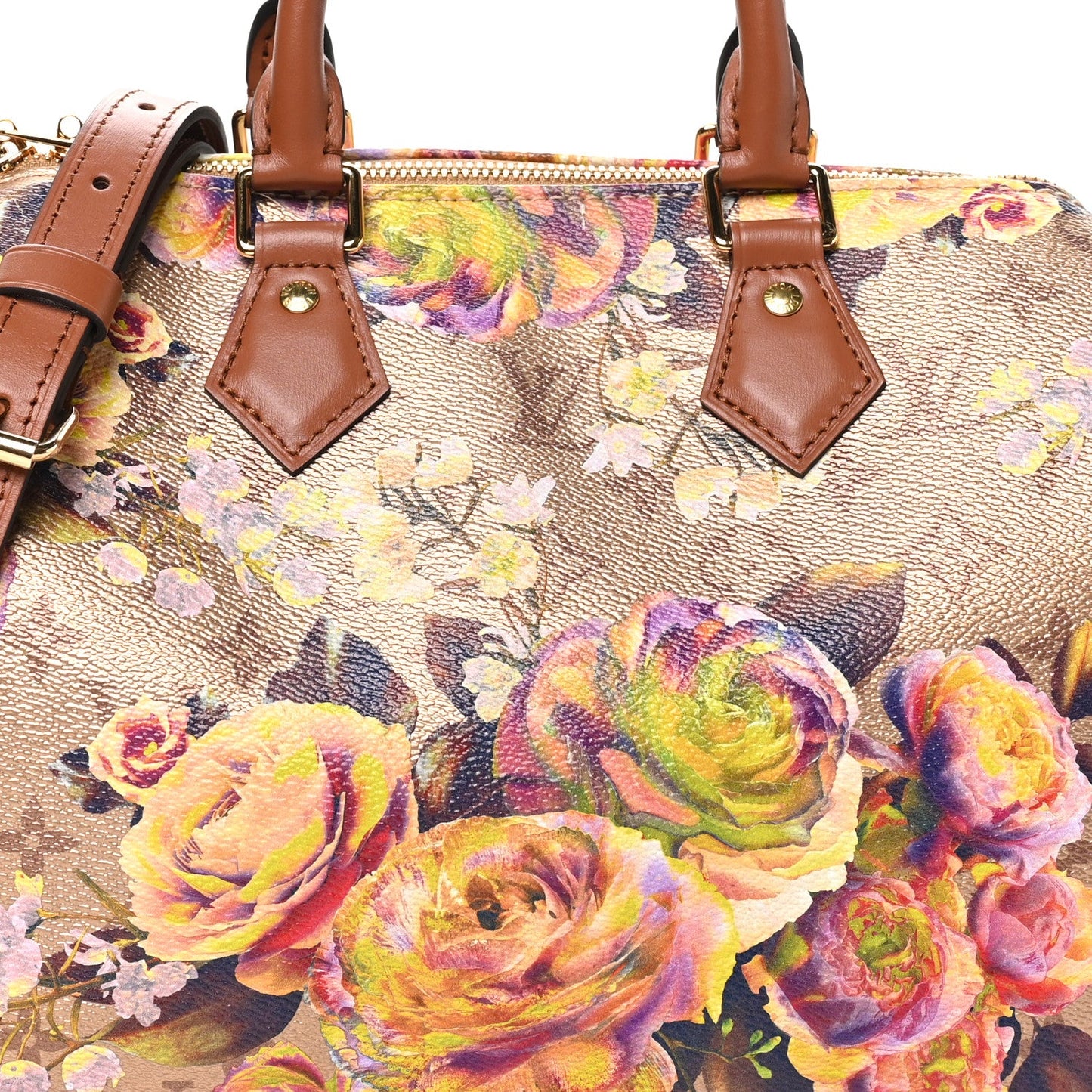 Metallic Monogram LV Garden Speedy Bandouliere 25 Gold