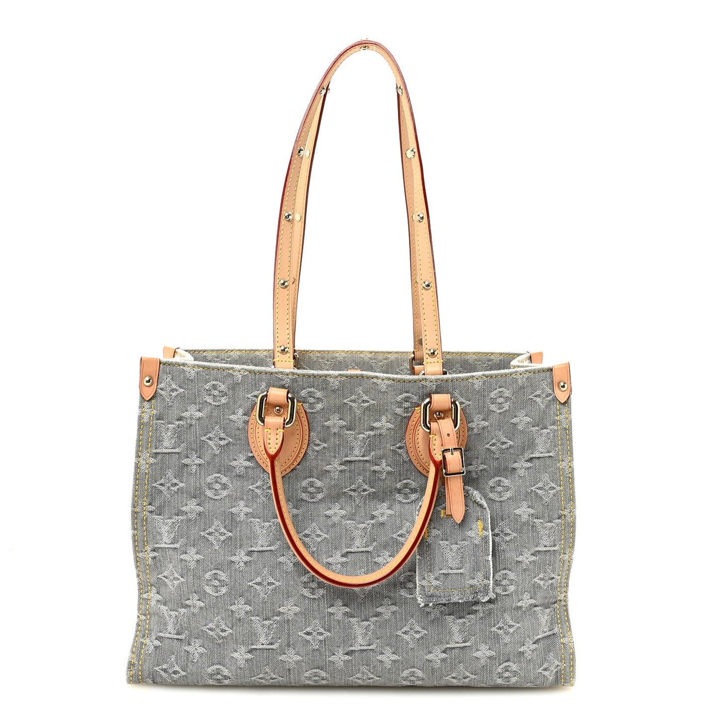 Monogram Denim Onthego MM Washed Gray