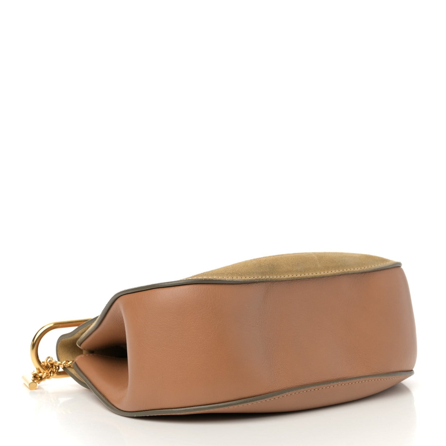 Suede Smooth Calfskin Drew Shoulder Bag Milky Coffee