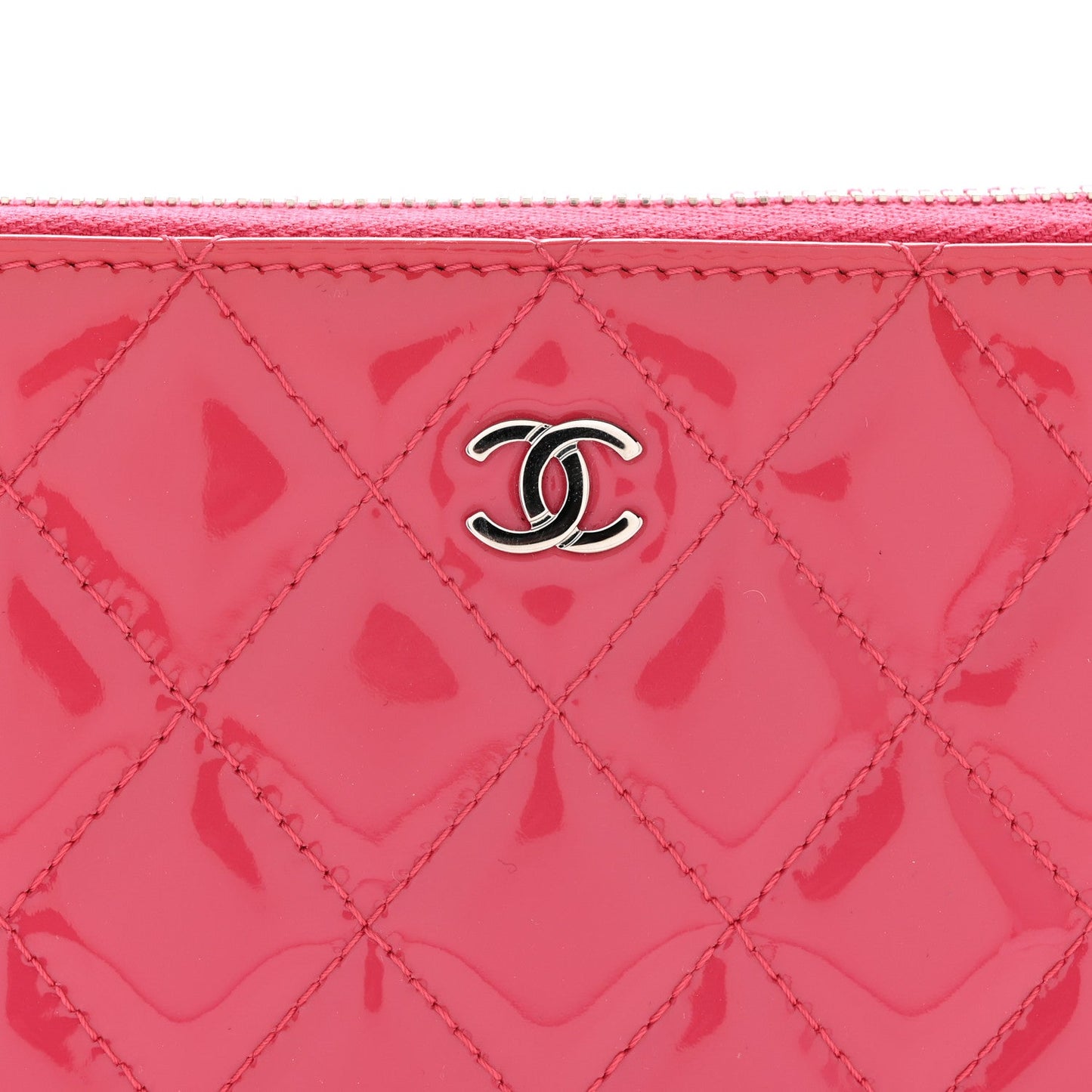Patent Quilted Organizer Pouch Pink