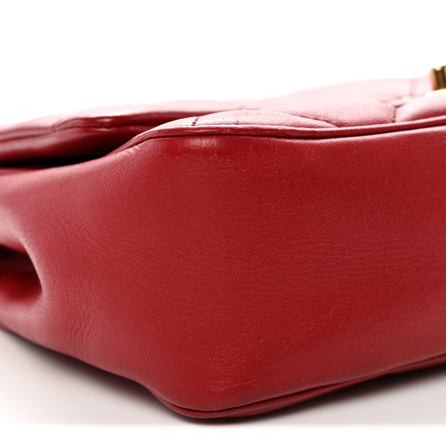 Lambskin Quilted Easy Carry Flap Red