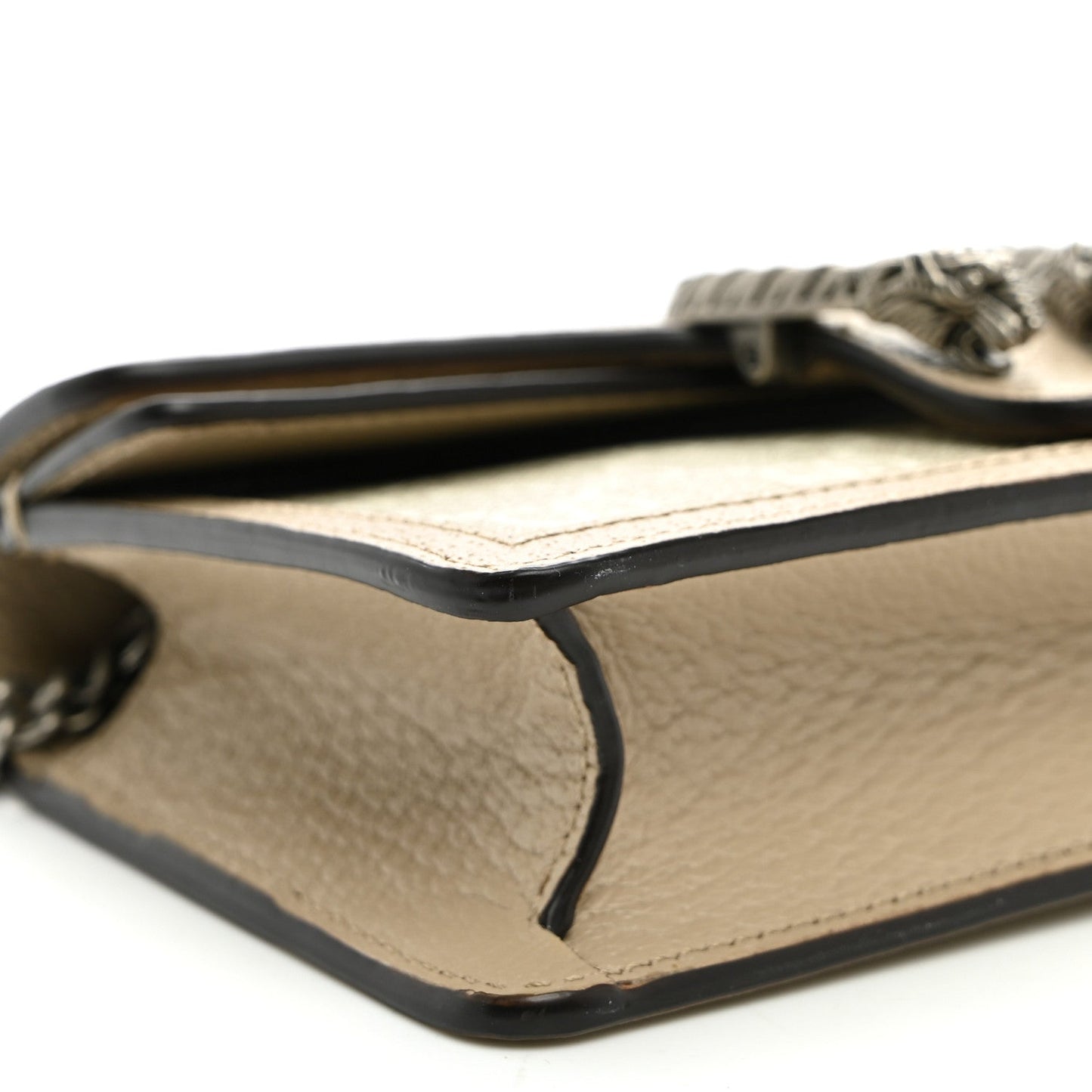 GG Supreme Monogram Textured Dollar Calfskin Super Mini Dionysus Shoulder Bag Beige Mystic White Oatmeal