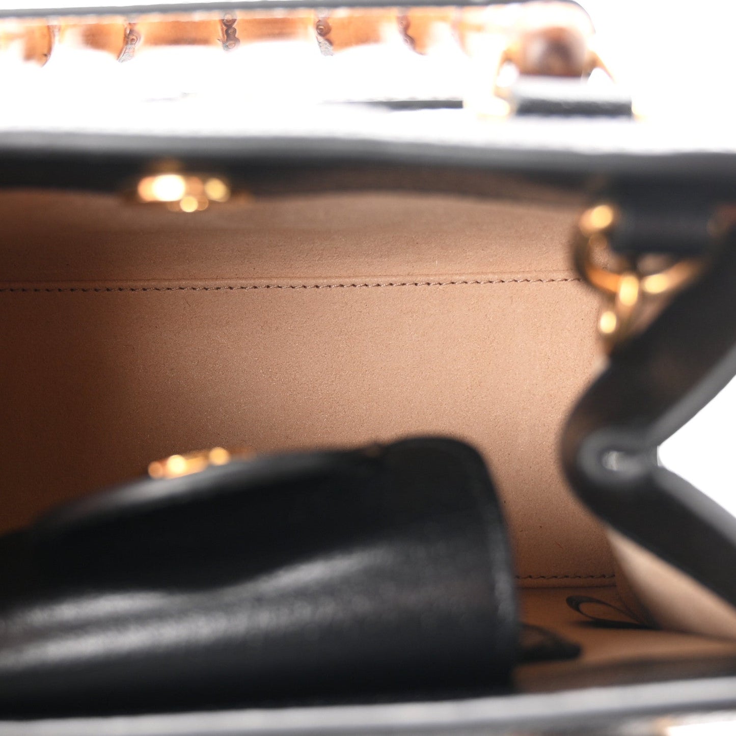 Textured Dollar Calfskin Web Mini Diana Tote Bag Black Dusty Grey
