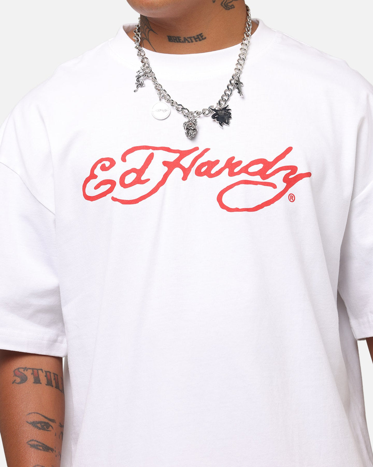 Ed Hardy Flaming Cobra T-Shirt White